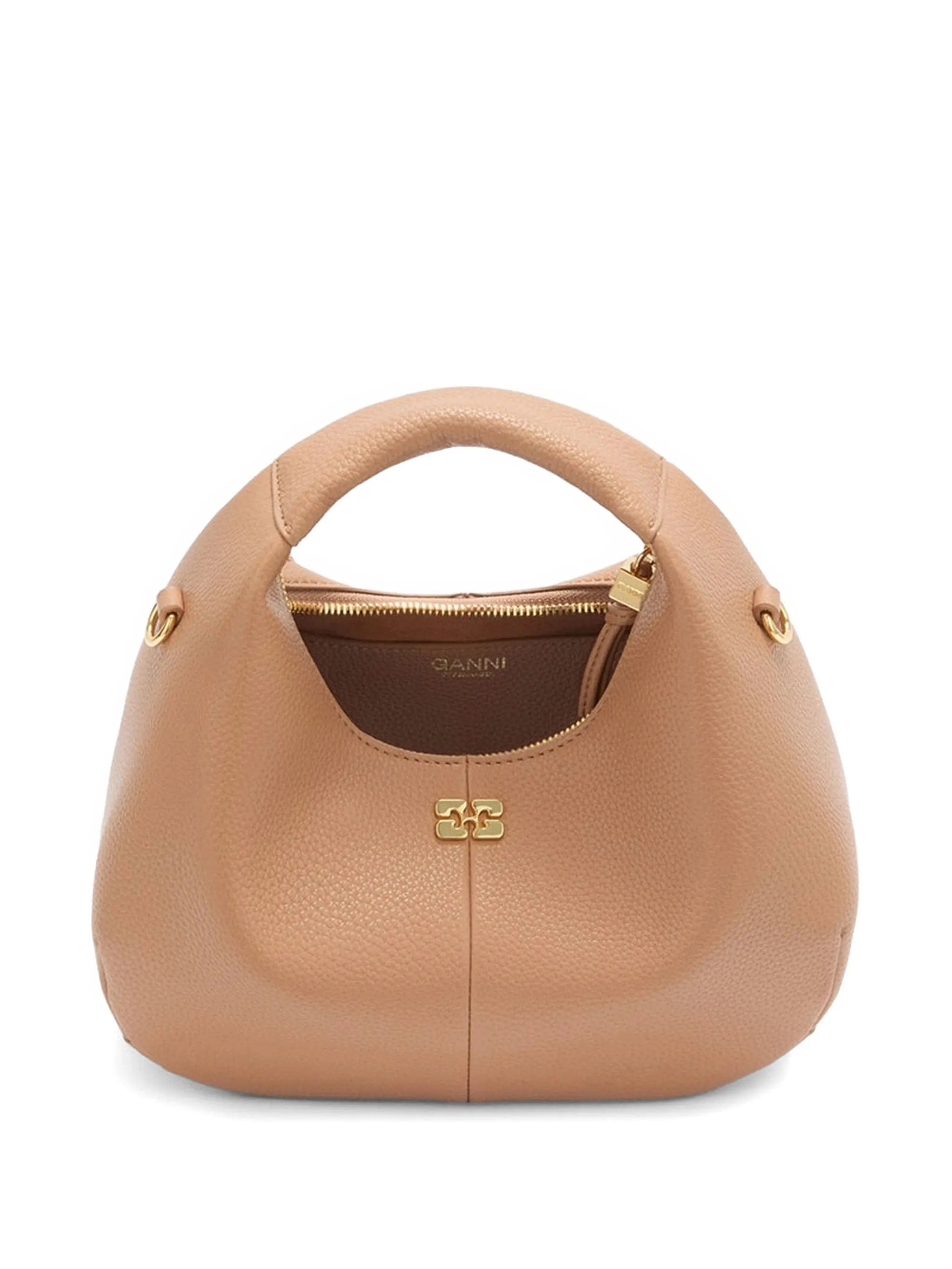 GANNI mini shoulder bag in brown