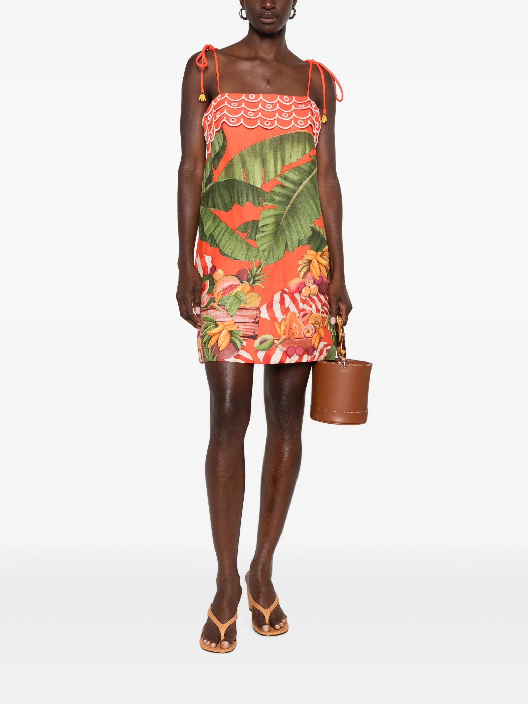 FARM Rio fruit-print tie-strap mini dress