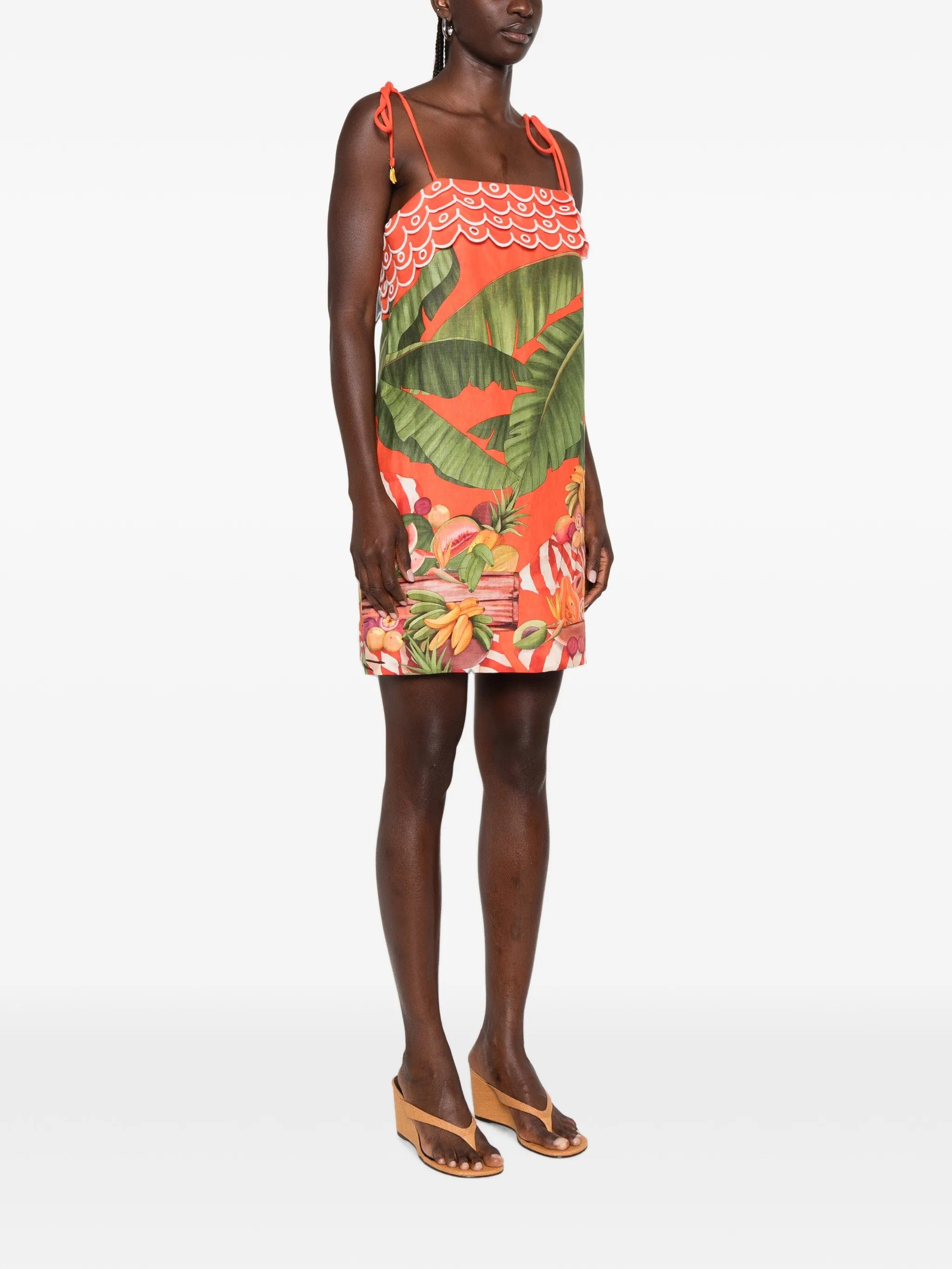 FARM Rio fruit-print tie-strap mini dress