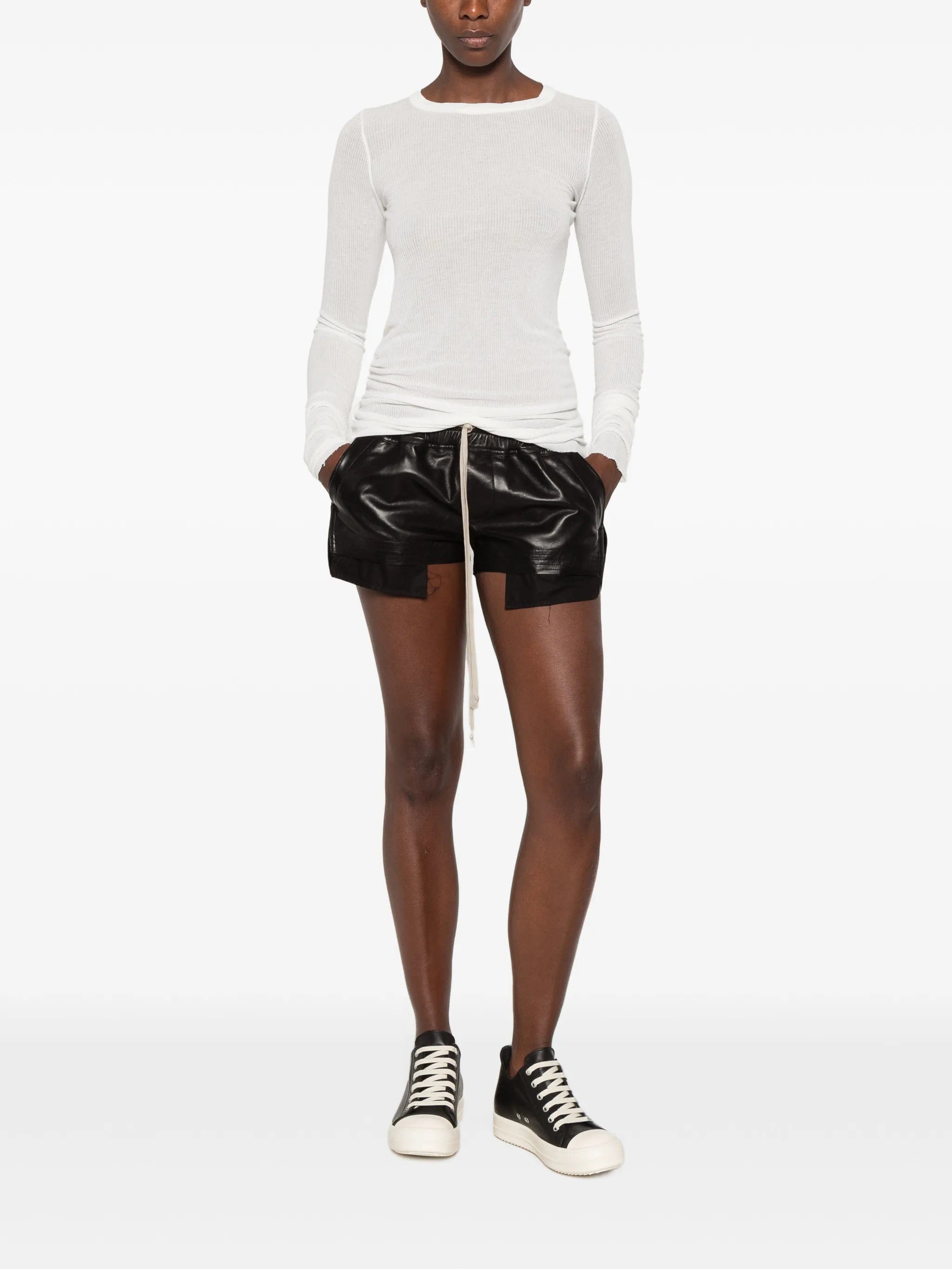Rick Owens layered drawstring-waist shorts