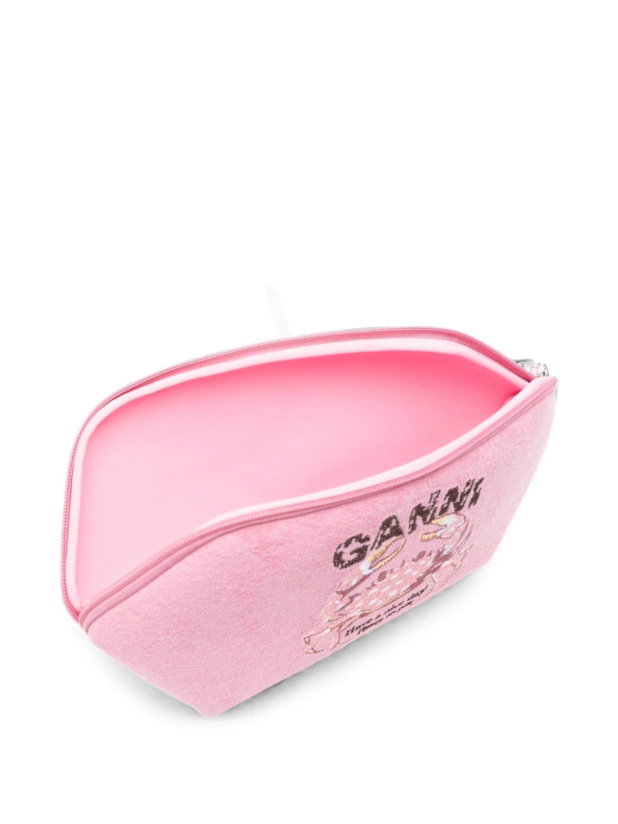 GANNI crab-embroidered bikini pouch