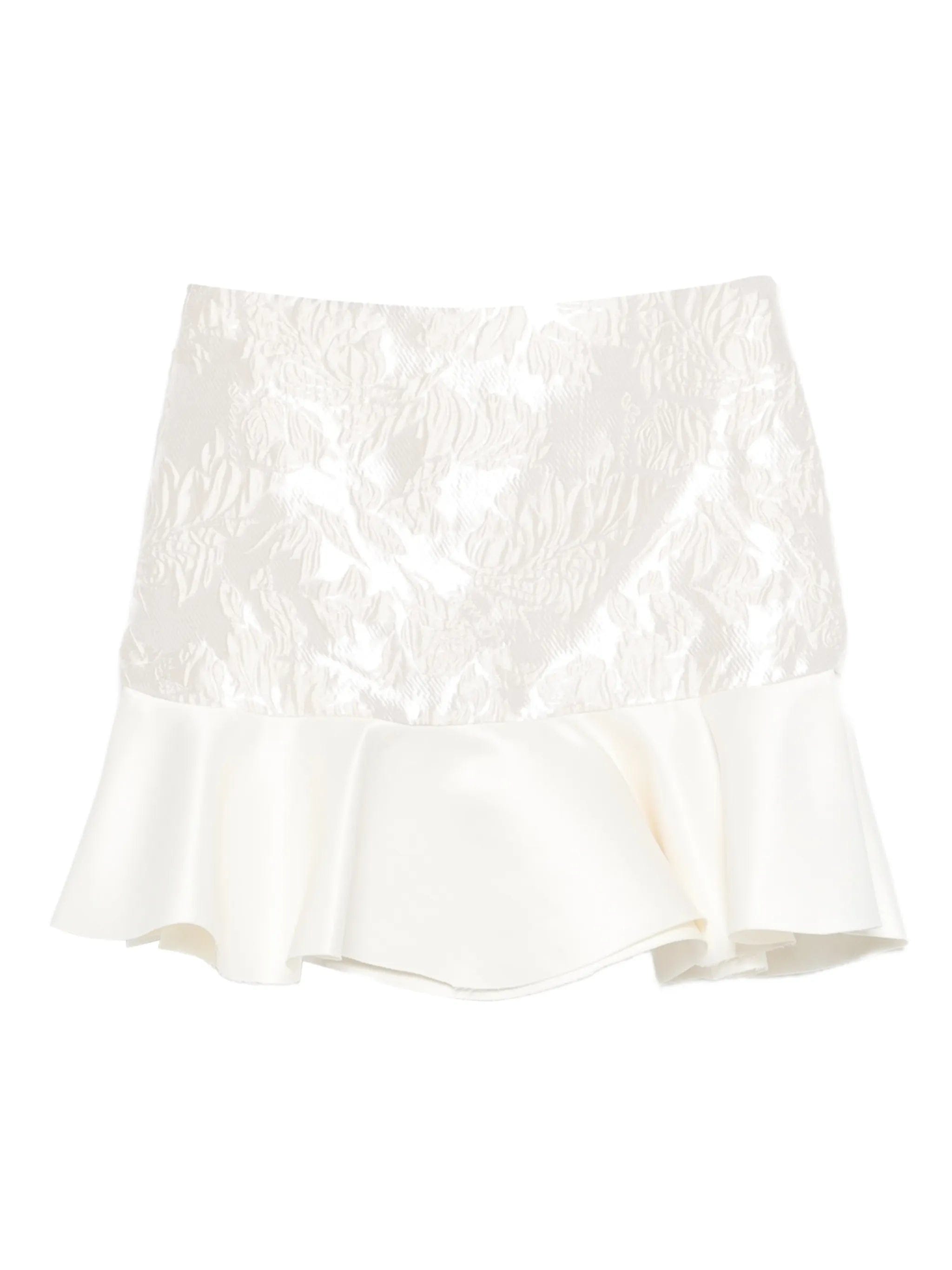 GANNI satin cloque mini skirt