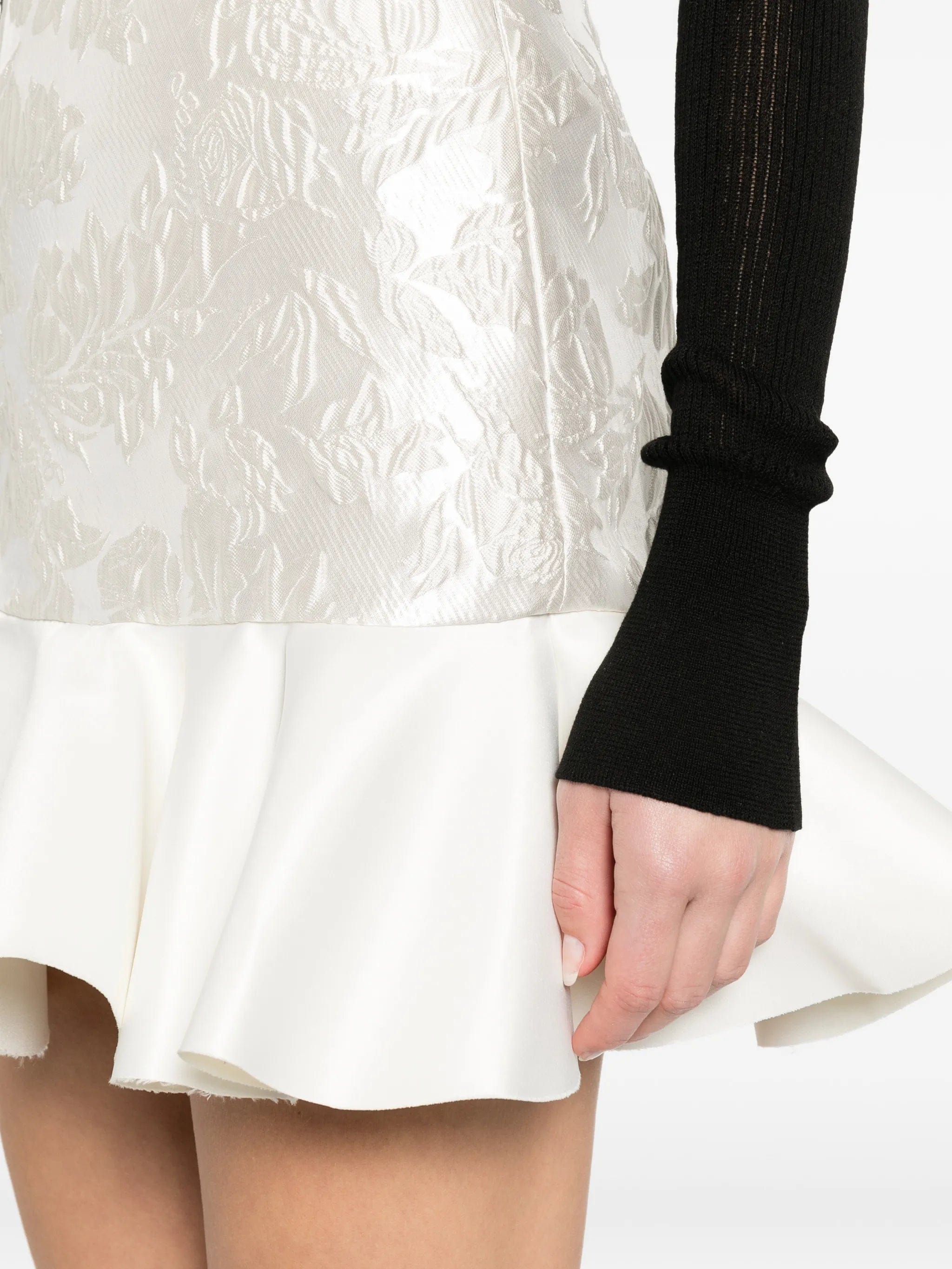 GANNI satin cloque mini skirt