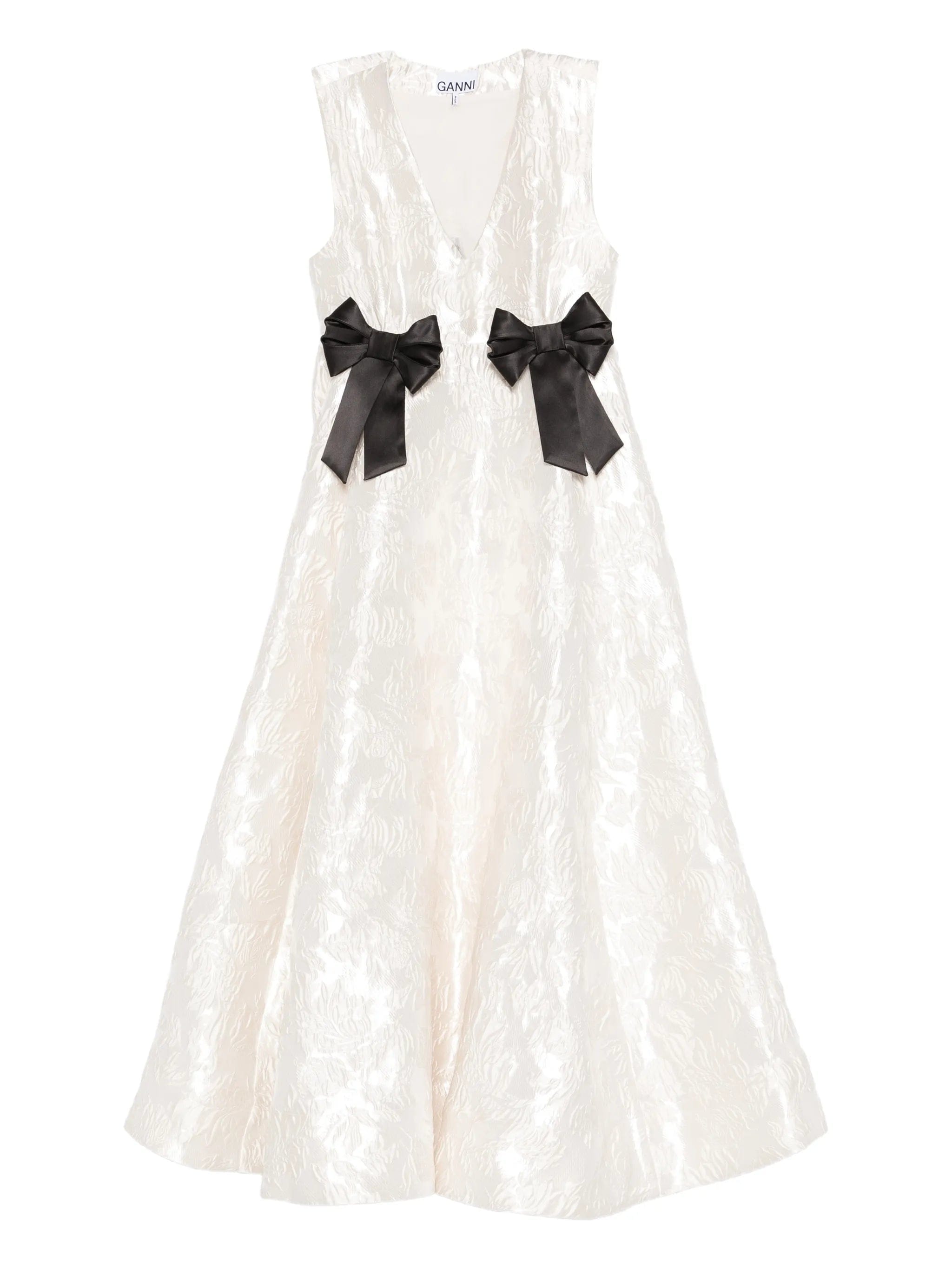 GANNI satin cloque long dress