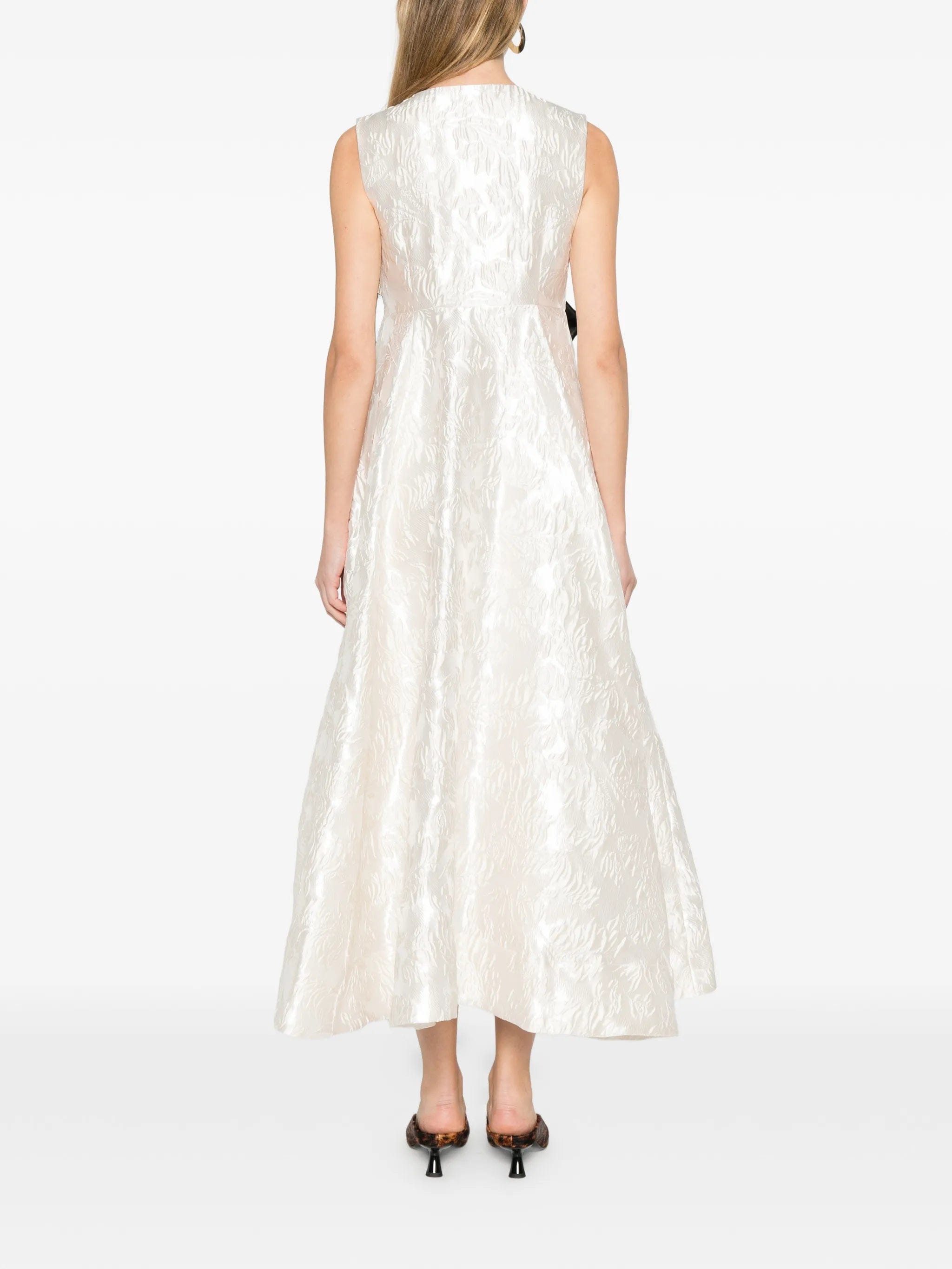 GANNI satin cloque long dress