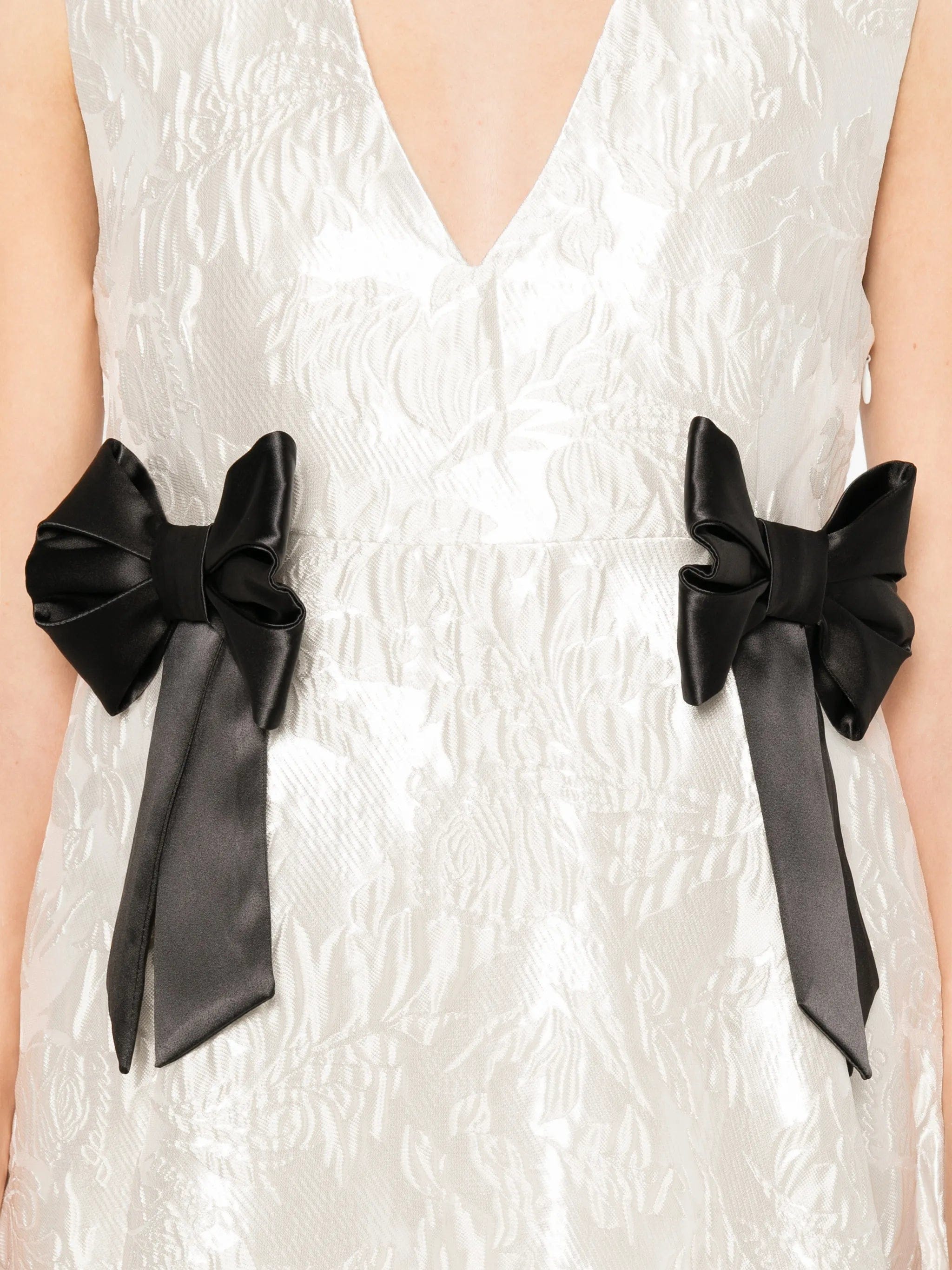 GANNI satin cloque long dress