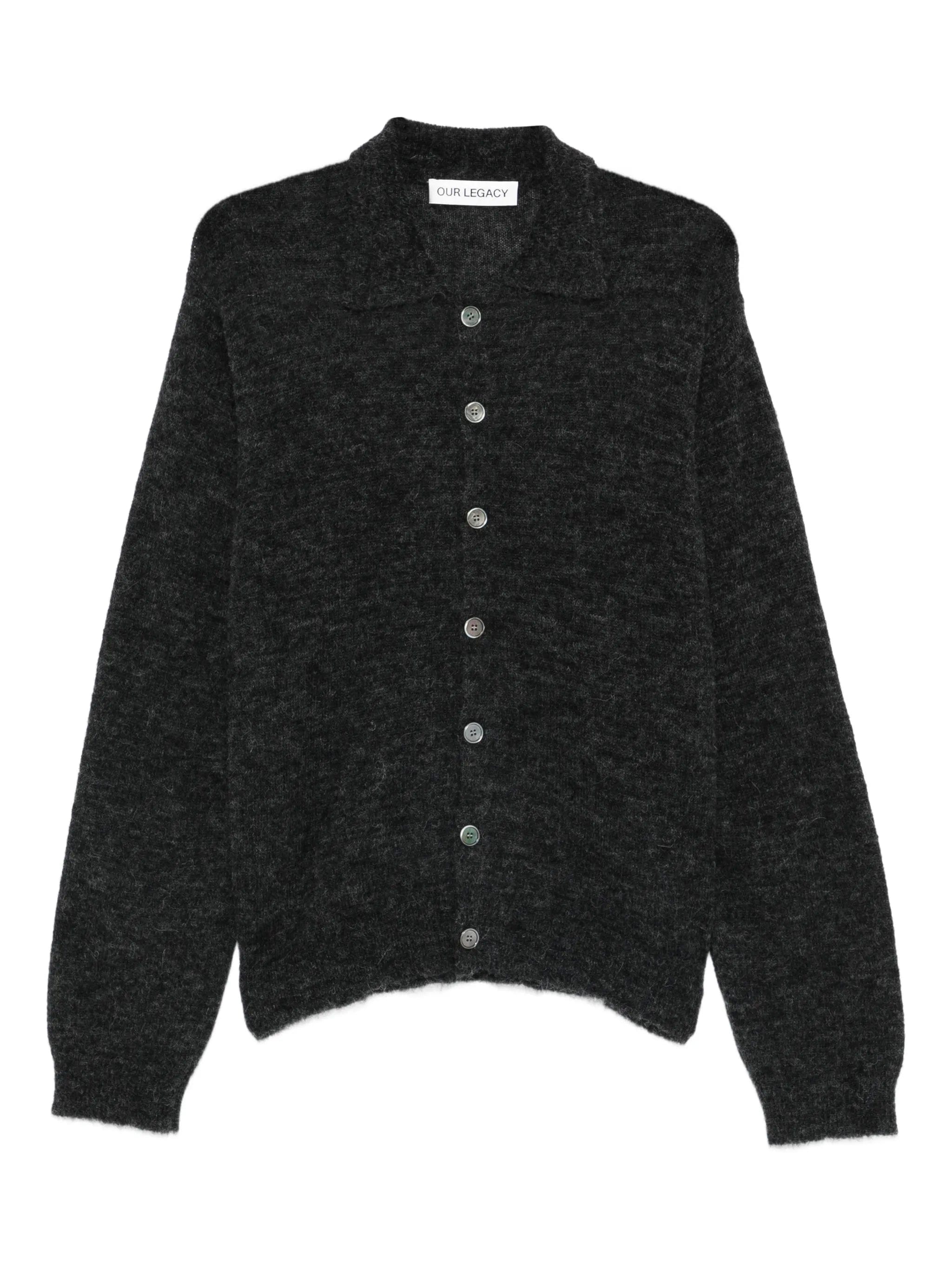 OUR LEGACY Evening Polo brushed-knit cardigan