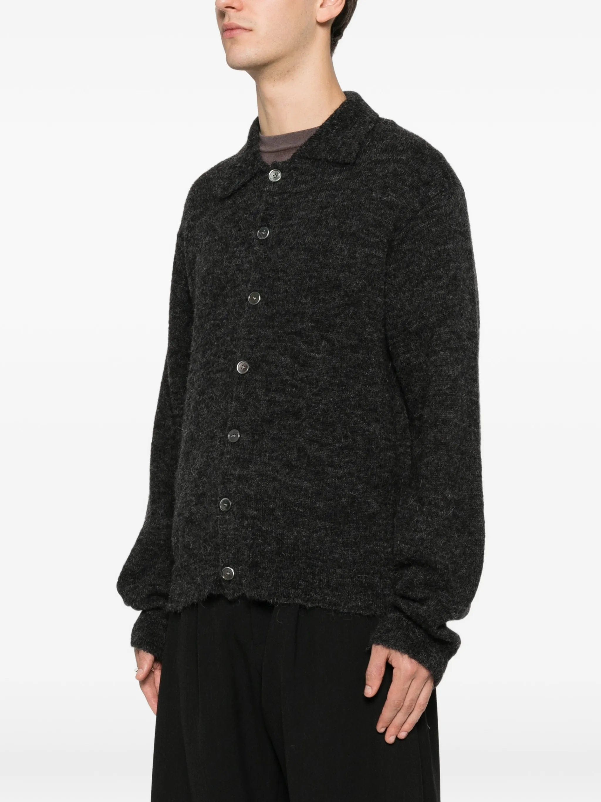 OUR LEGACY Evening Polo brushed-knit cardigan