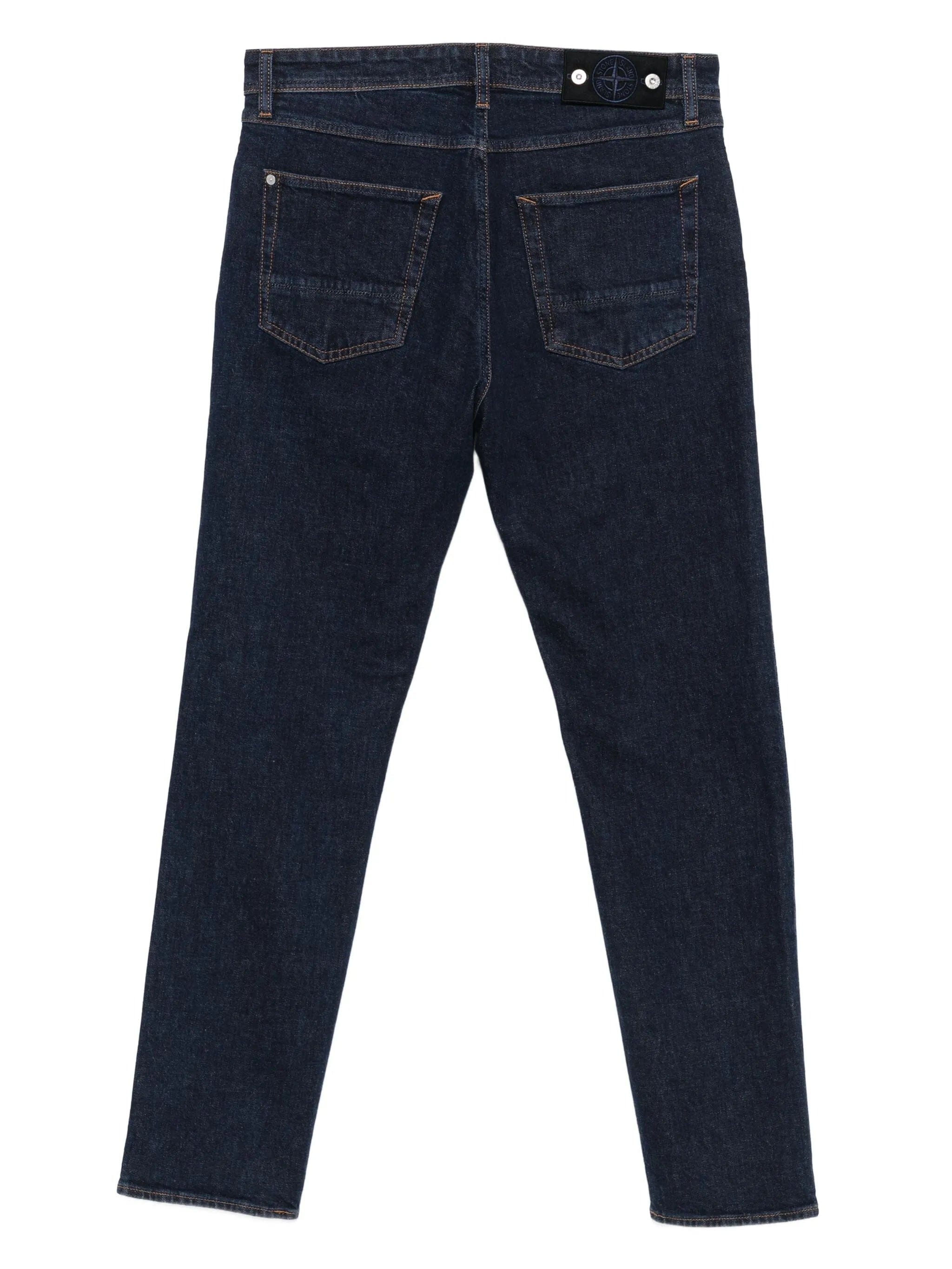 Stone Island logo-patch straight-leg jeans