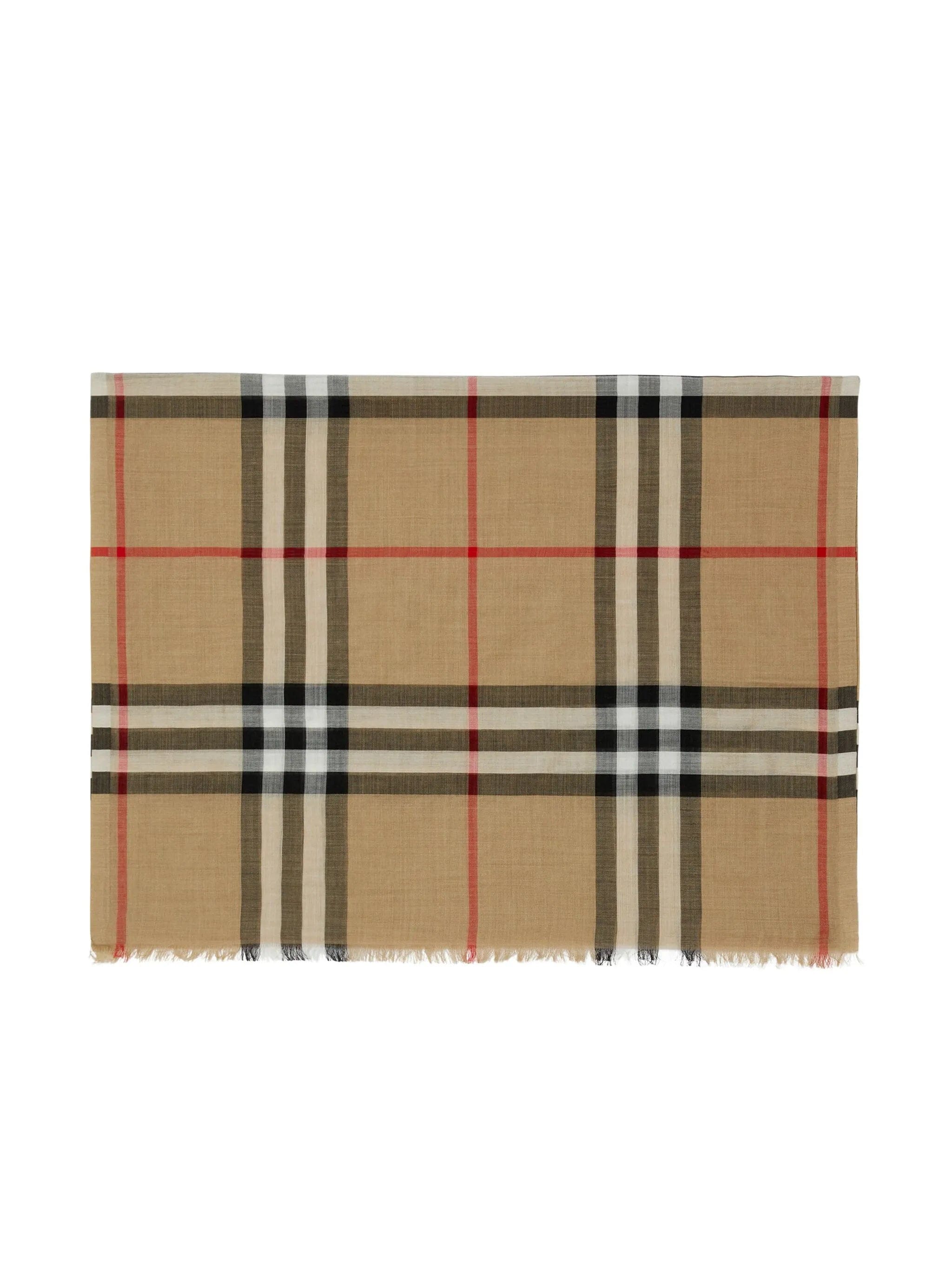 Burberry wide Check wool silk scarf