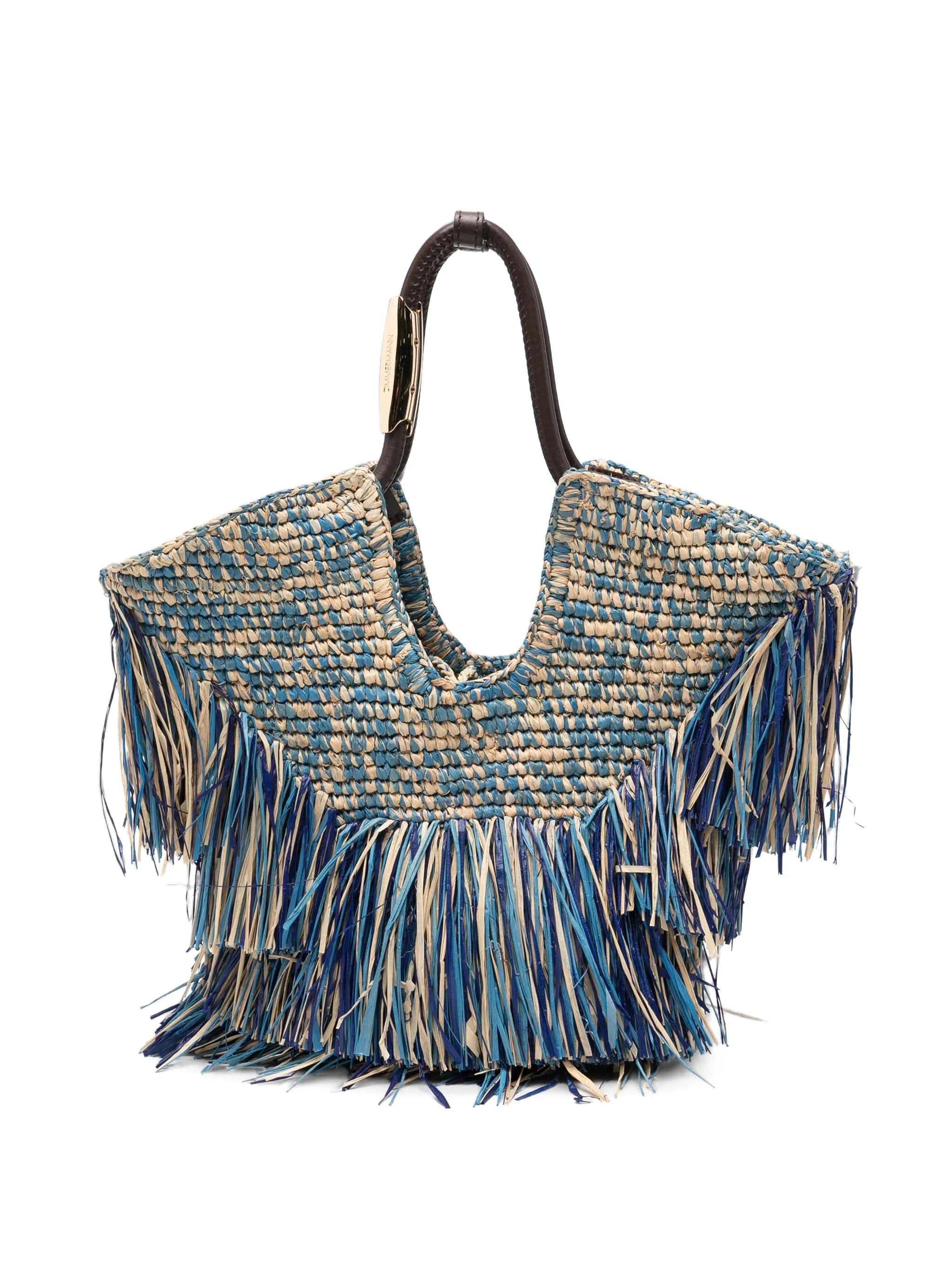 ZIMMERMANN fringe-trimmed woven tote bag
