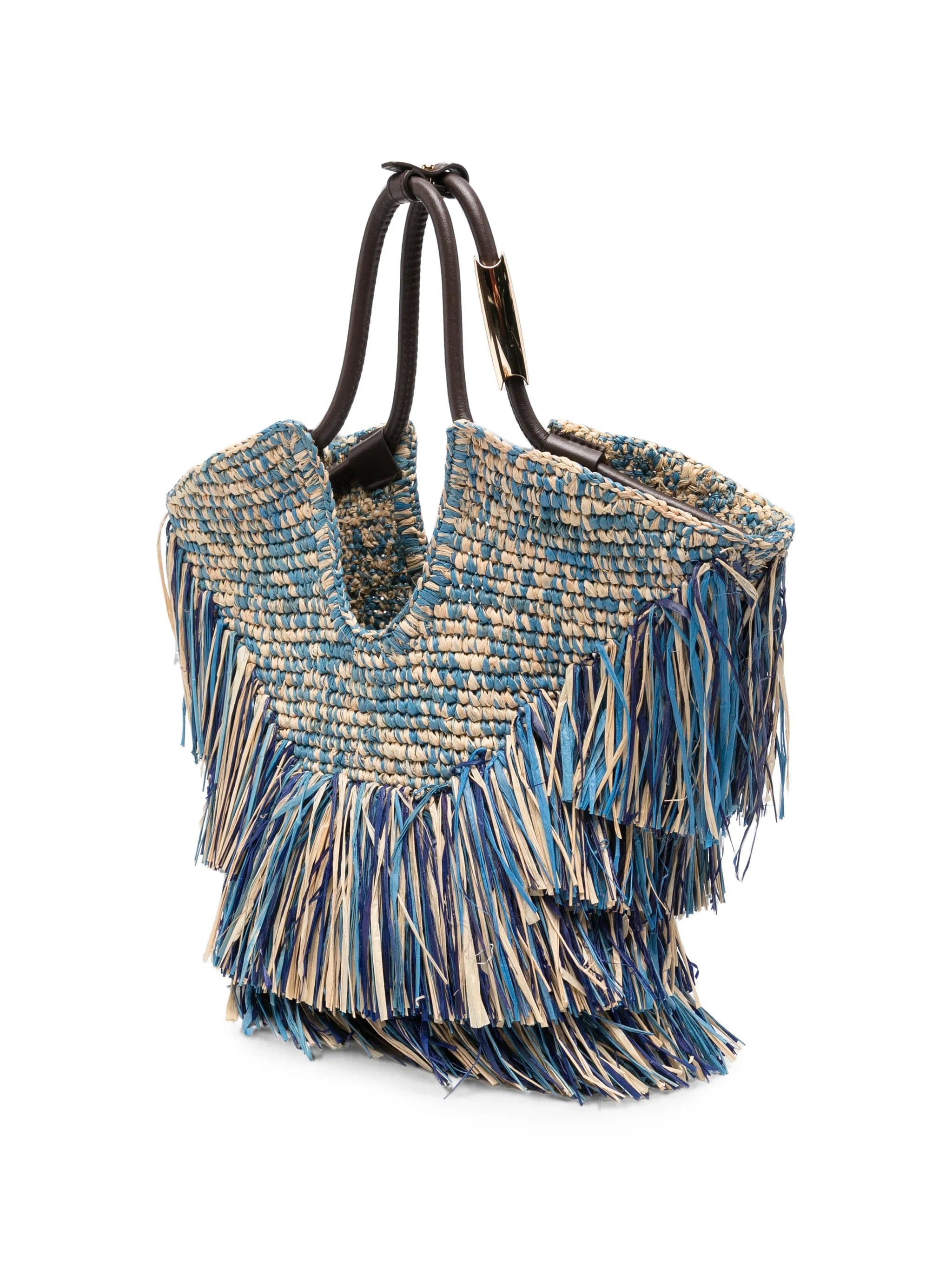 ZIMMERMANN fringe-trimmed woven tote bag
