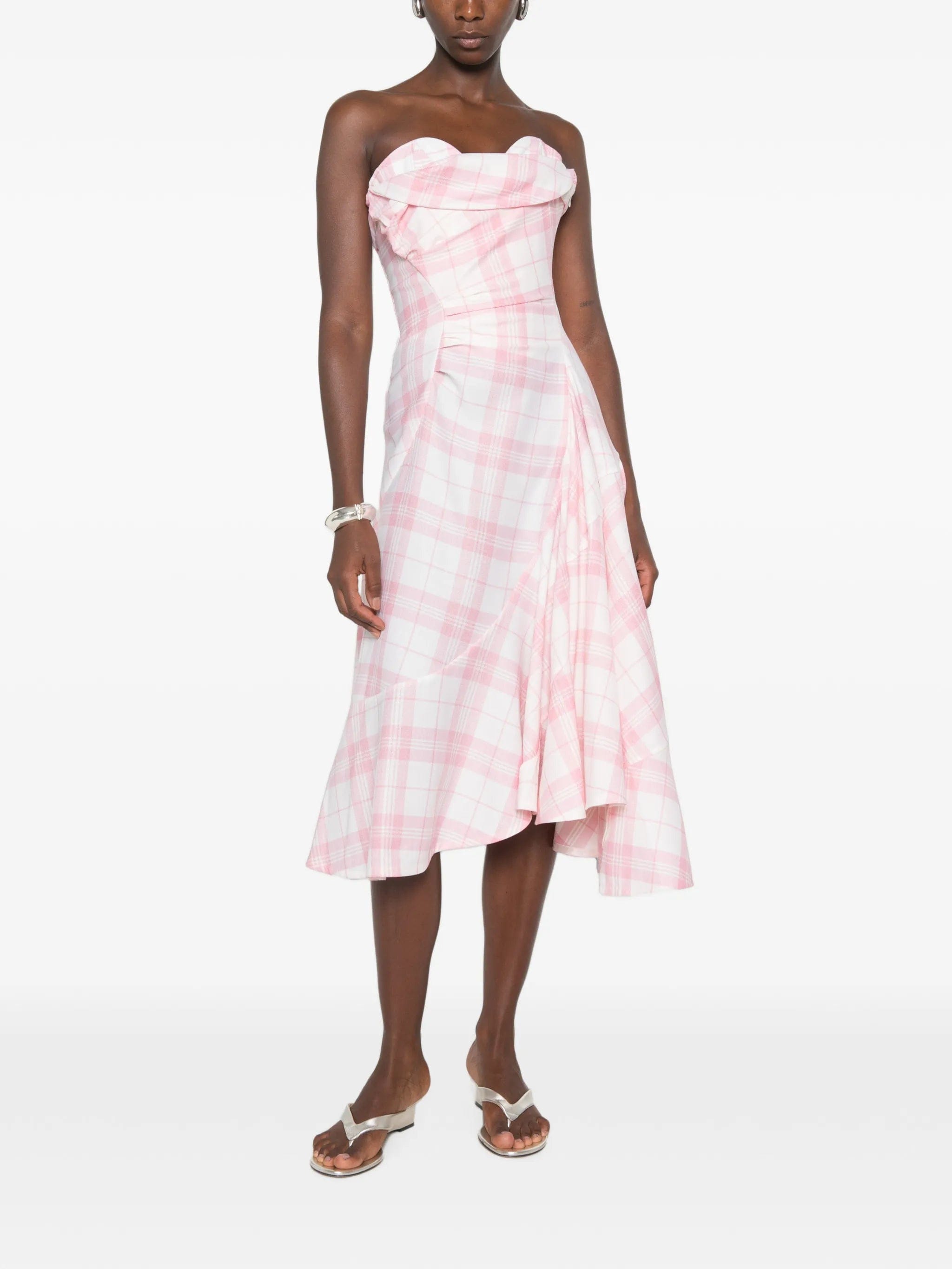 Vivienne Westwood Spiral check-print midi dress