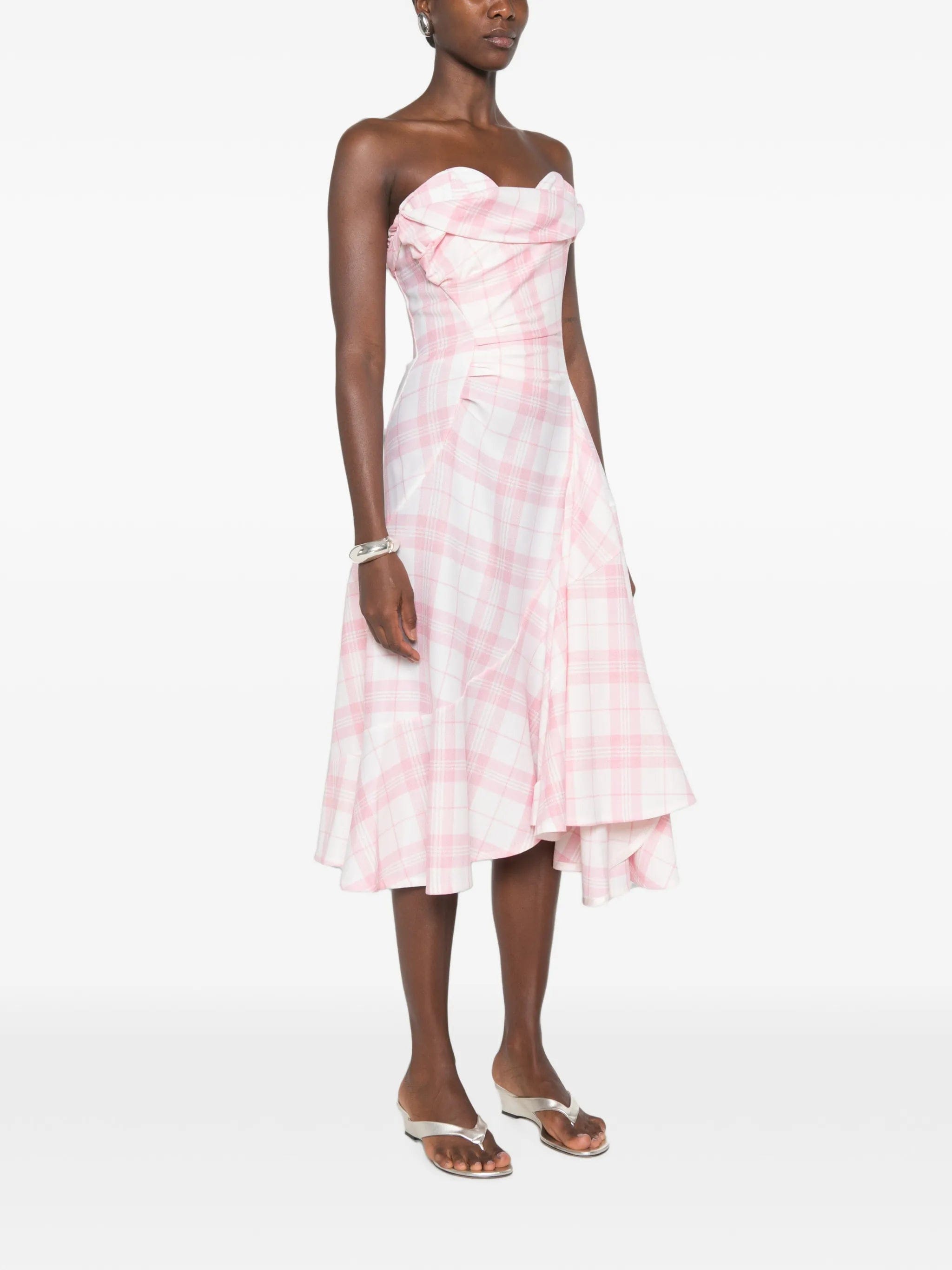 Vivienne Westwood Spiral check-print midi dress