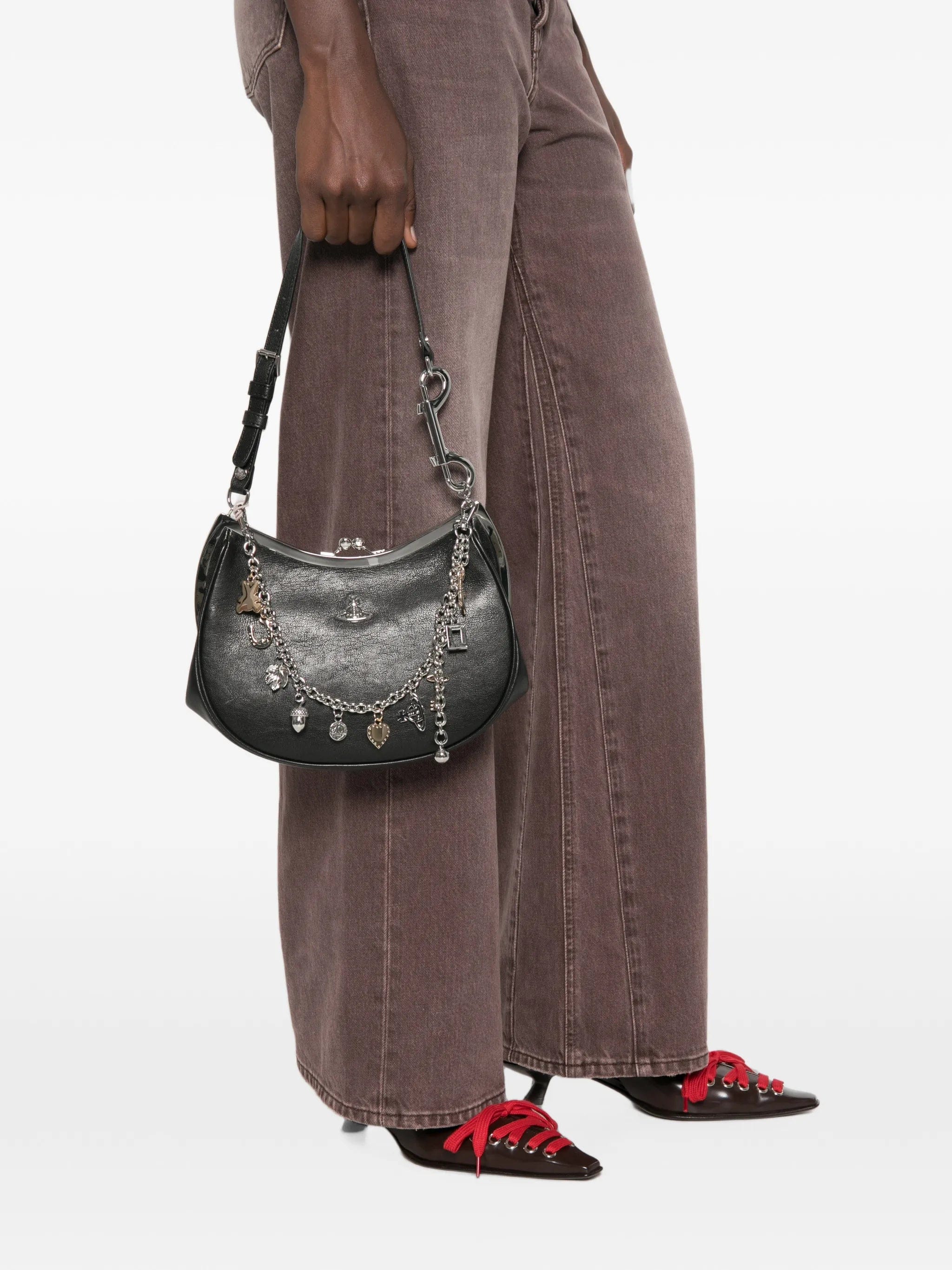 Vivienne Westwood charm-embellished leather shoulder bag