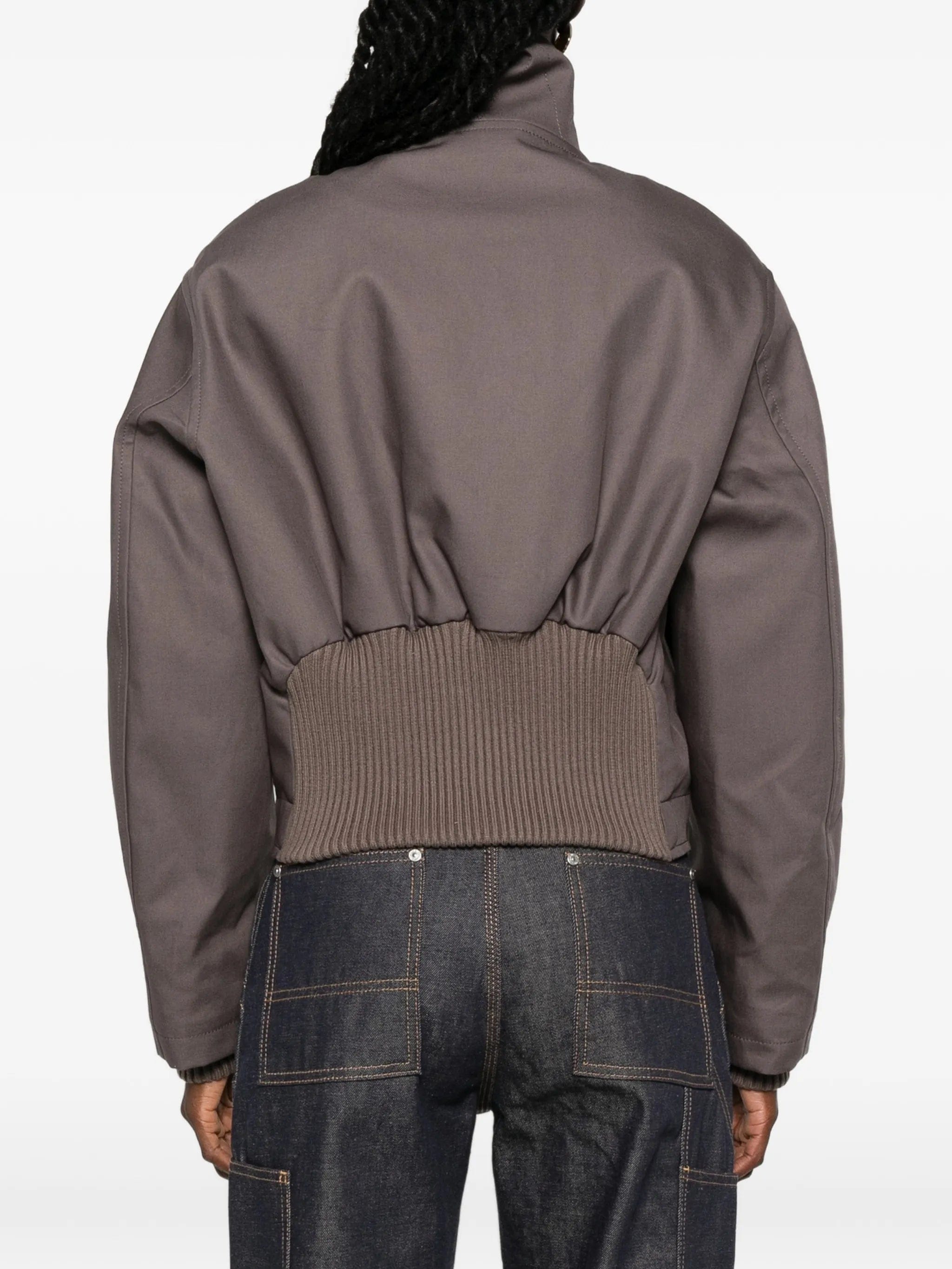 Victoria Beckham high-neck ribbed-trim jacket