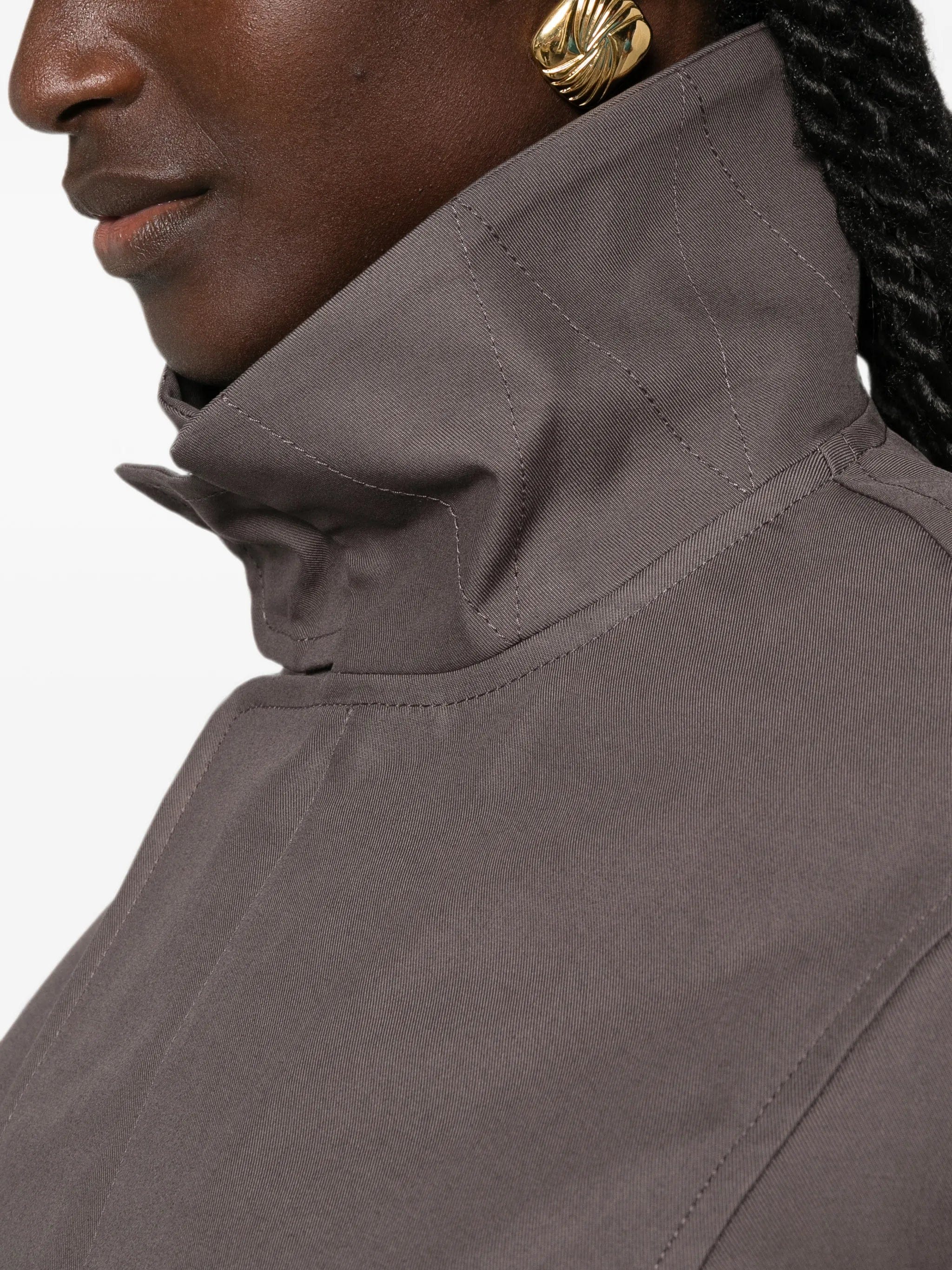 Victoria Beckham high-neck ribbed-trim jacket