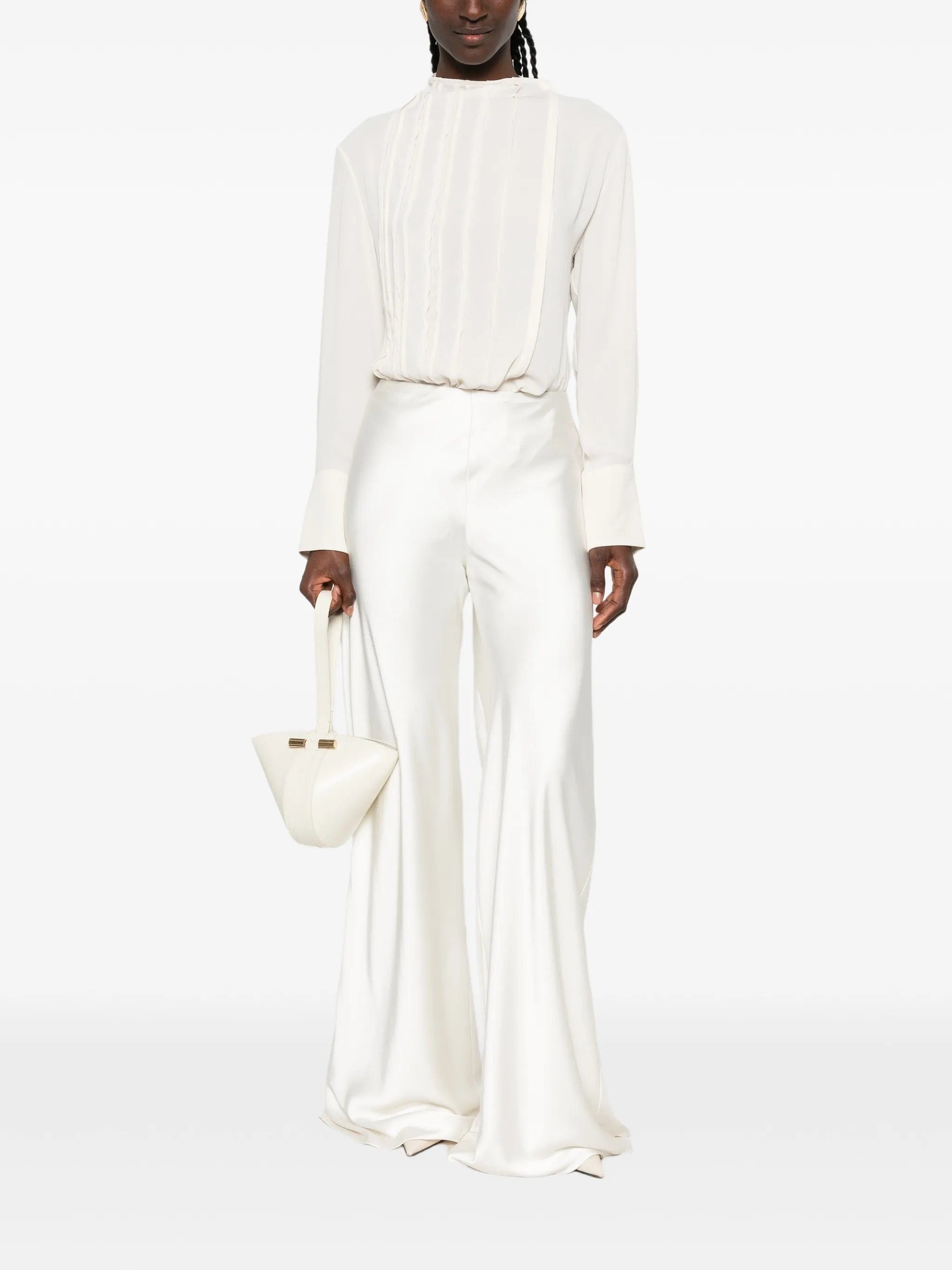 Victoria Beckham seam-detail long-sleeve blouse