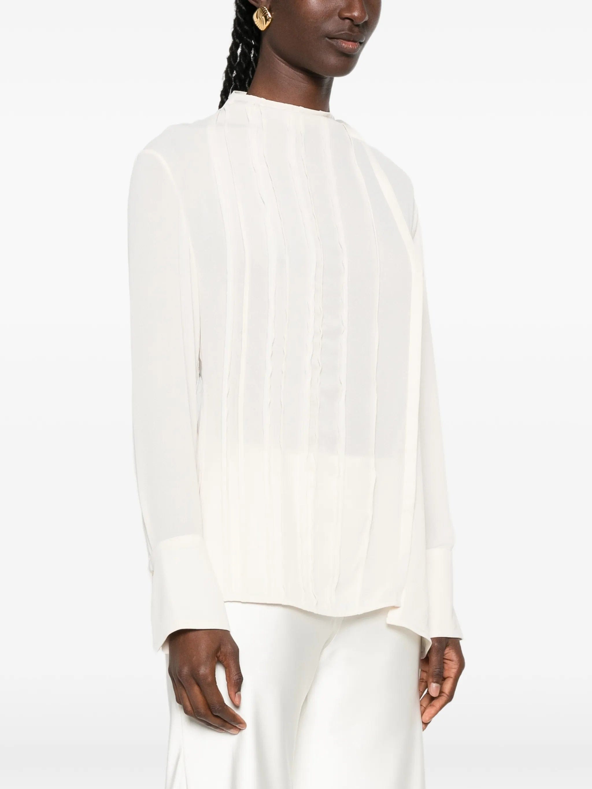 Victoria Beckham seam-detail long-sleeve blouse