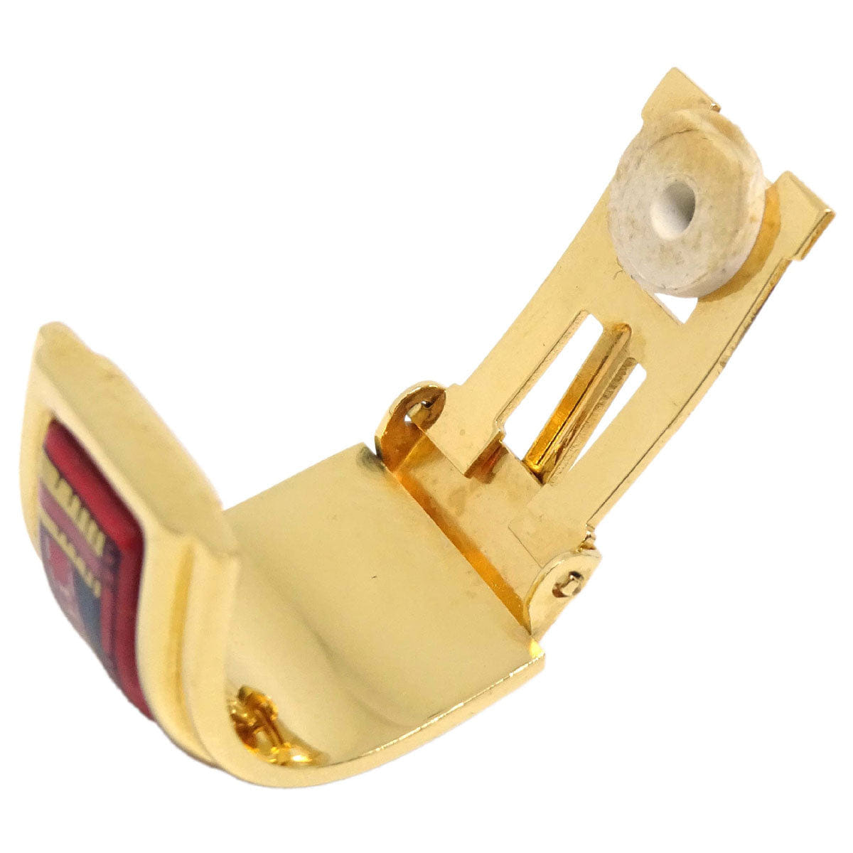 Hermes Gold Enamel Cloisonne Ware Clip-On Earrings