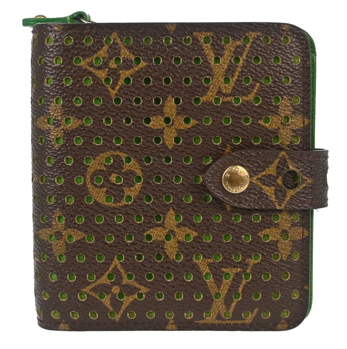 Louis Vuitton 2006 Monogram Perfo Compact Zip Wallet M95218