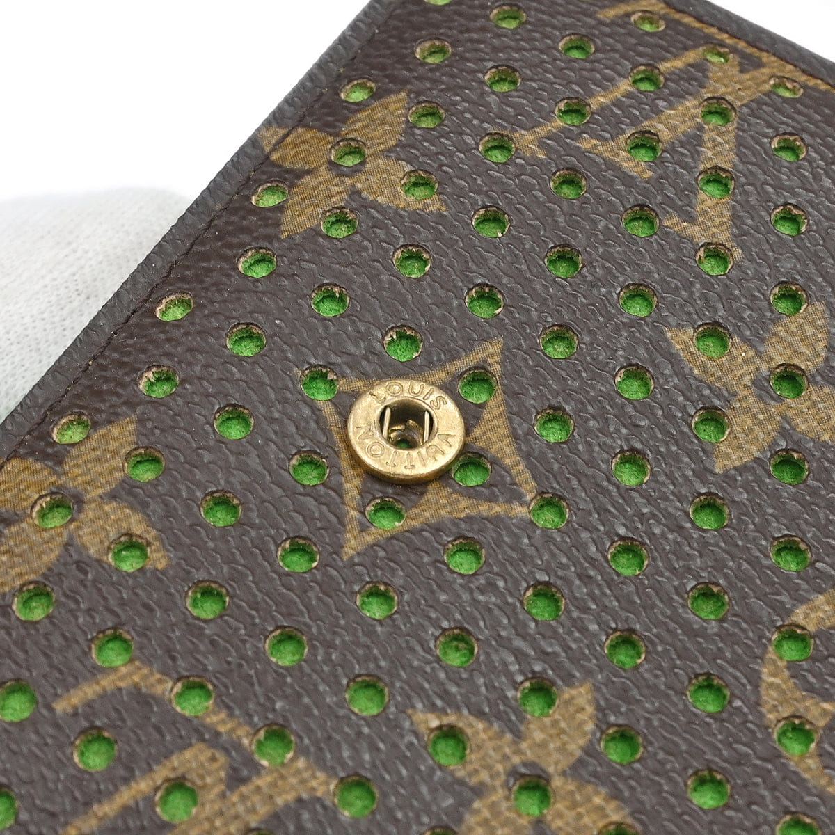 Louis Vuitton 2006 Monogram Perfo Compact Zip Wallet M95218