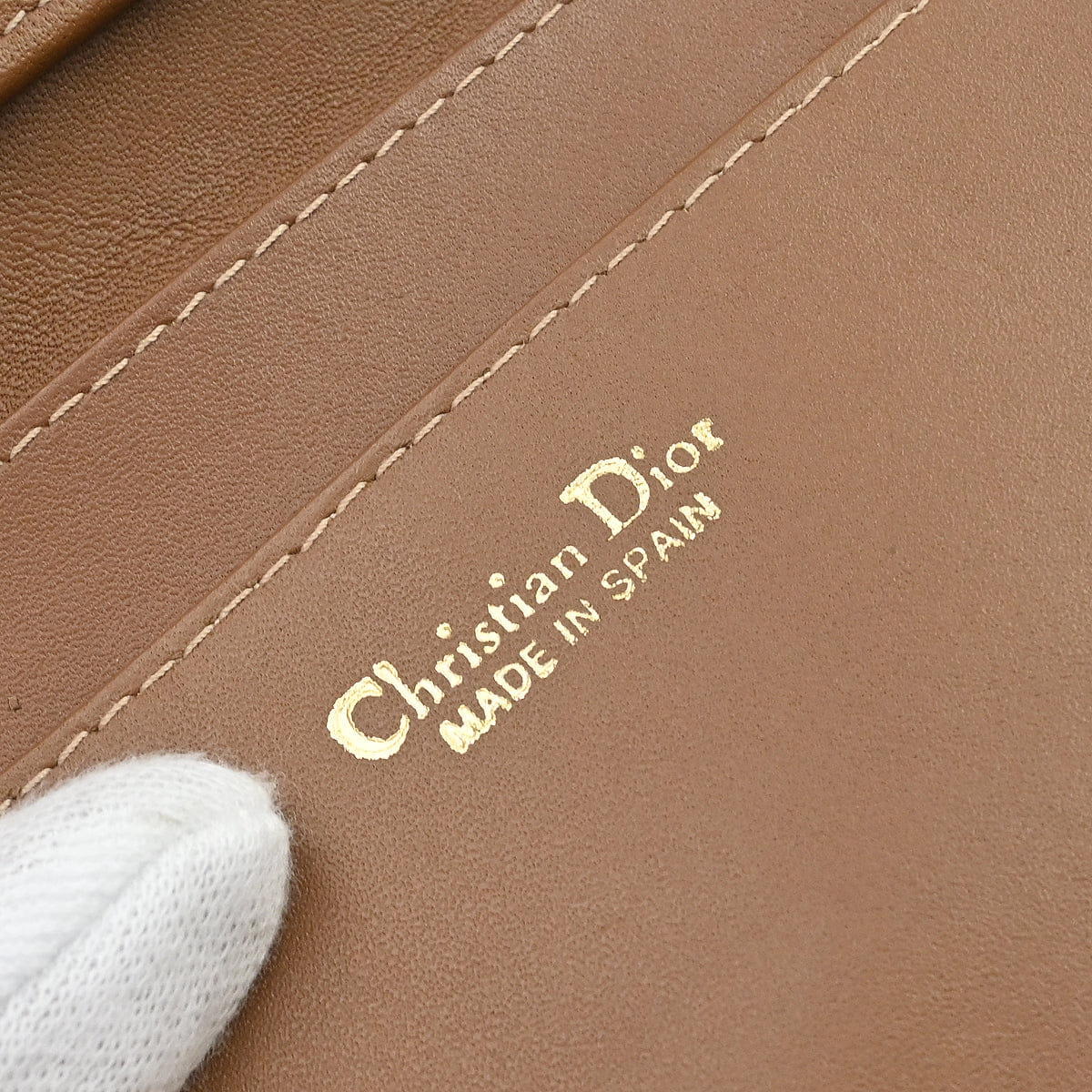 Christian Dior Black Brown Honeycomb Bifold Wallet