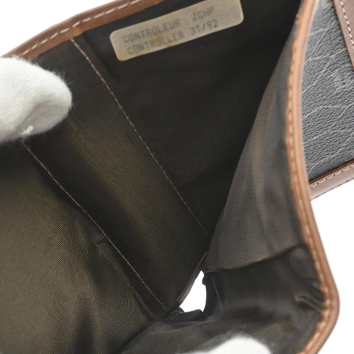 Christian Dior Black Brown Honeycomb Bifold Wallet