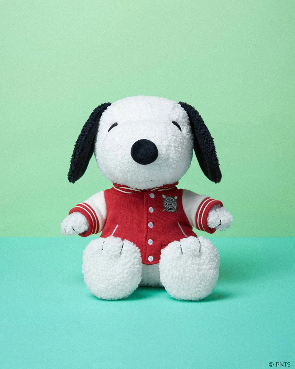 Bon Ton PEANUTS Snoopy Sitting with Varsity Jacket plush