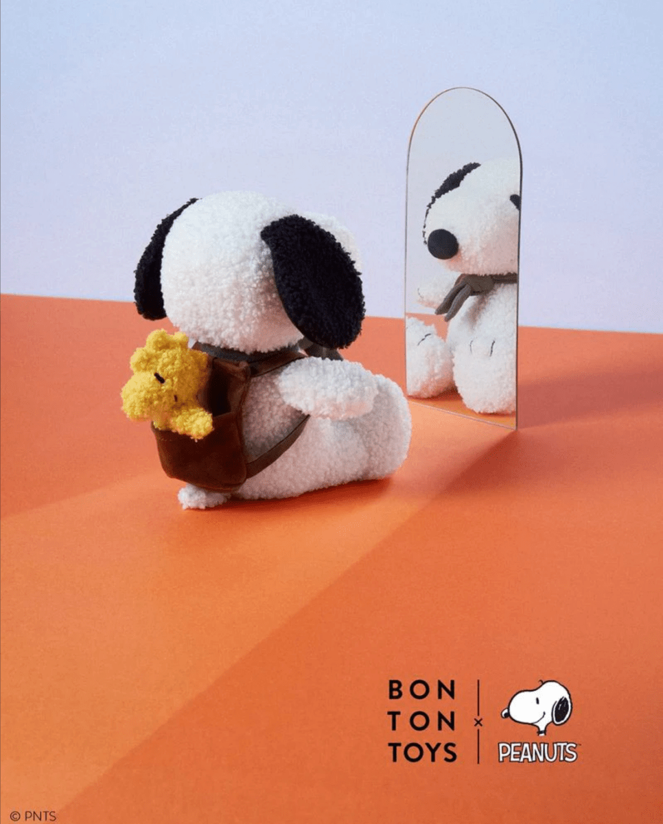Bon Ton SNOOPY 8 inch plush with Woodstock in Backpack