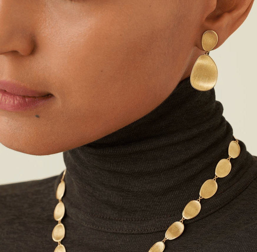 Marco Bicego Lunaria Yellow Gold Small Double Drop Earrings