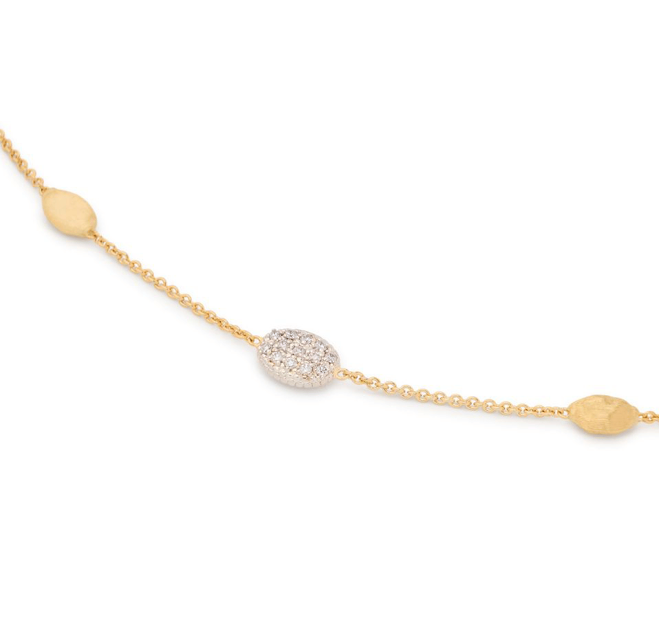 Marco Bicego Siviglia Yellow Gold Small Bean Bracelet with Diamond Accent