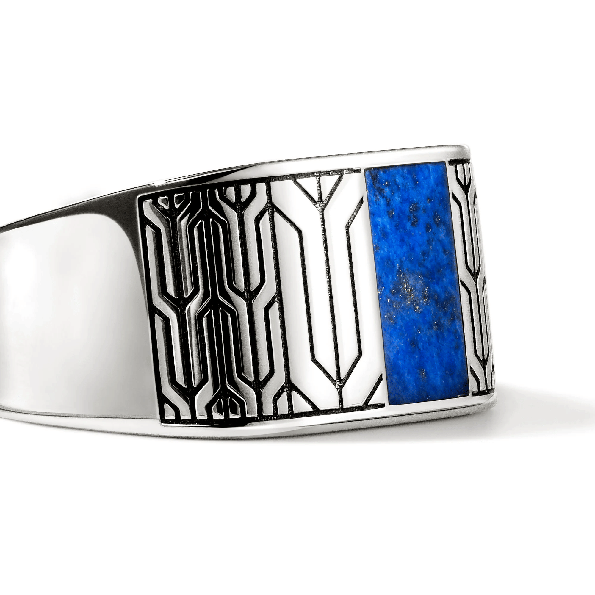 John Hardy Icon 50 Sterling Silver Signet Ring with Lapis Lazuli