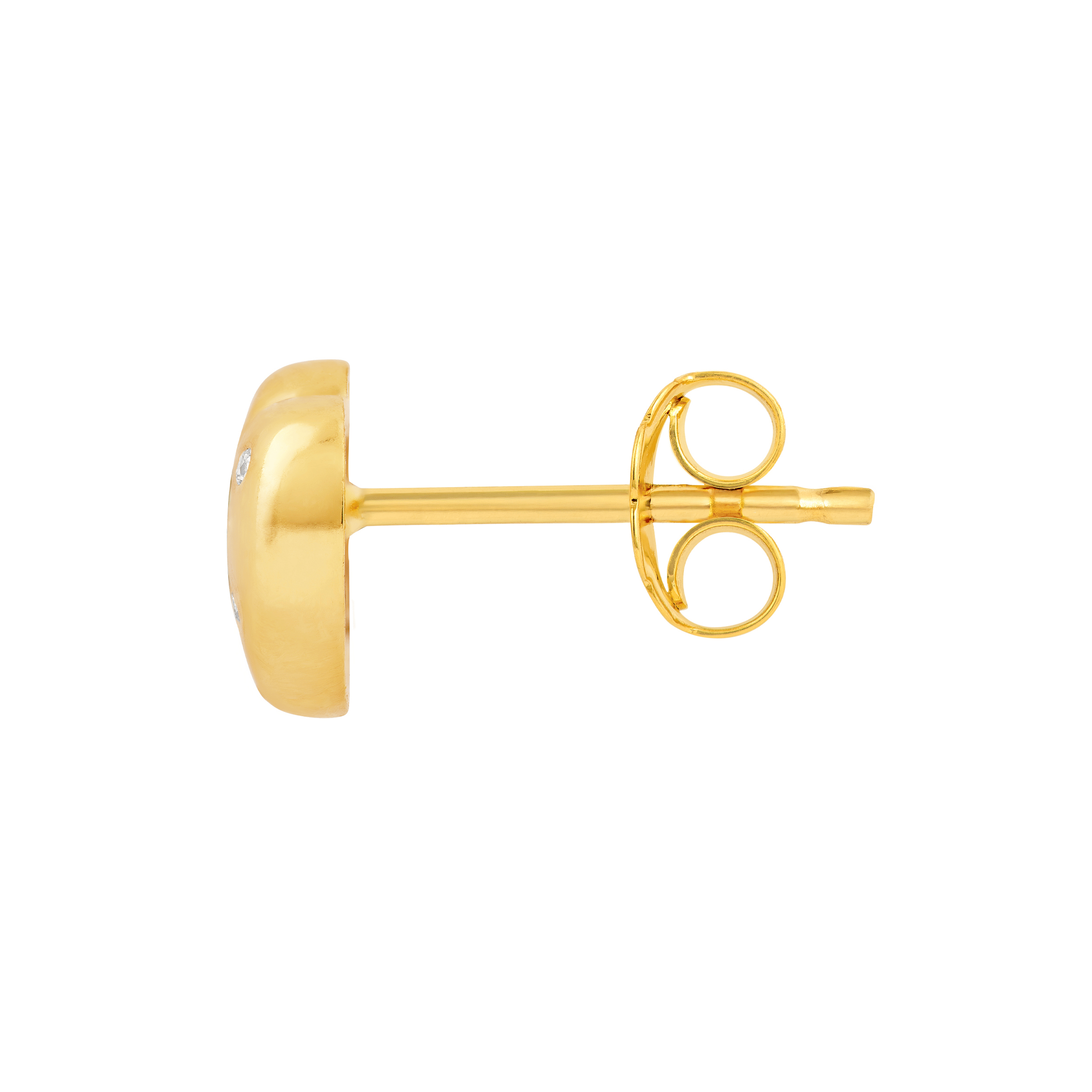 Sabel Collection Yellow Gold 3D Heart Stud Earrings with Diamonds