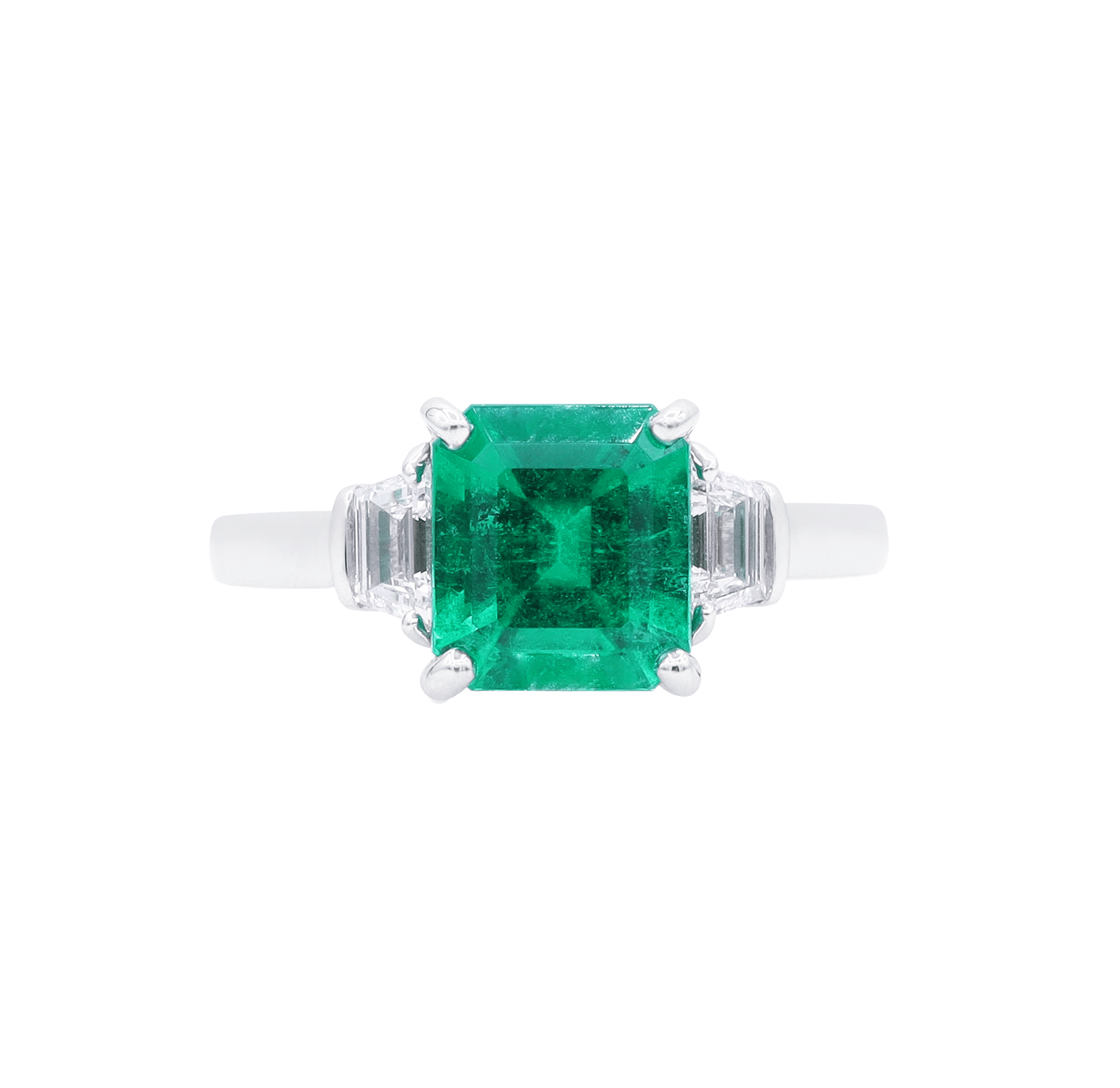Oscar Heyman Platinum Emerald and Diamond Ring