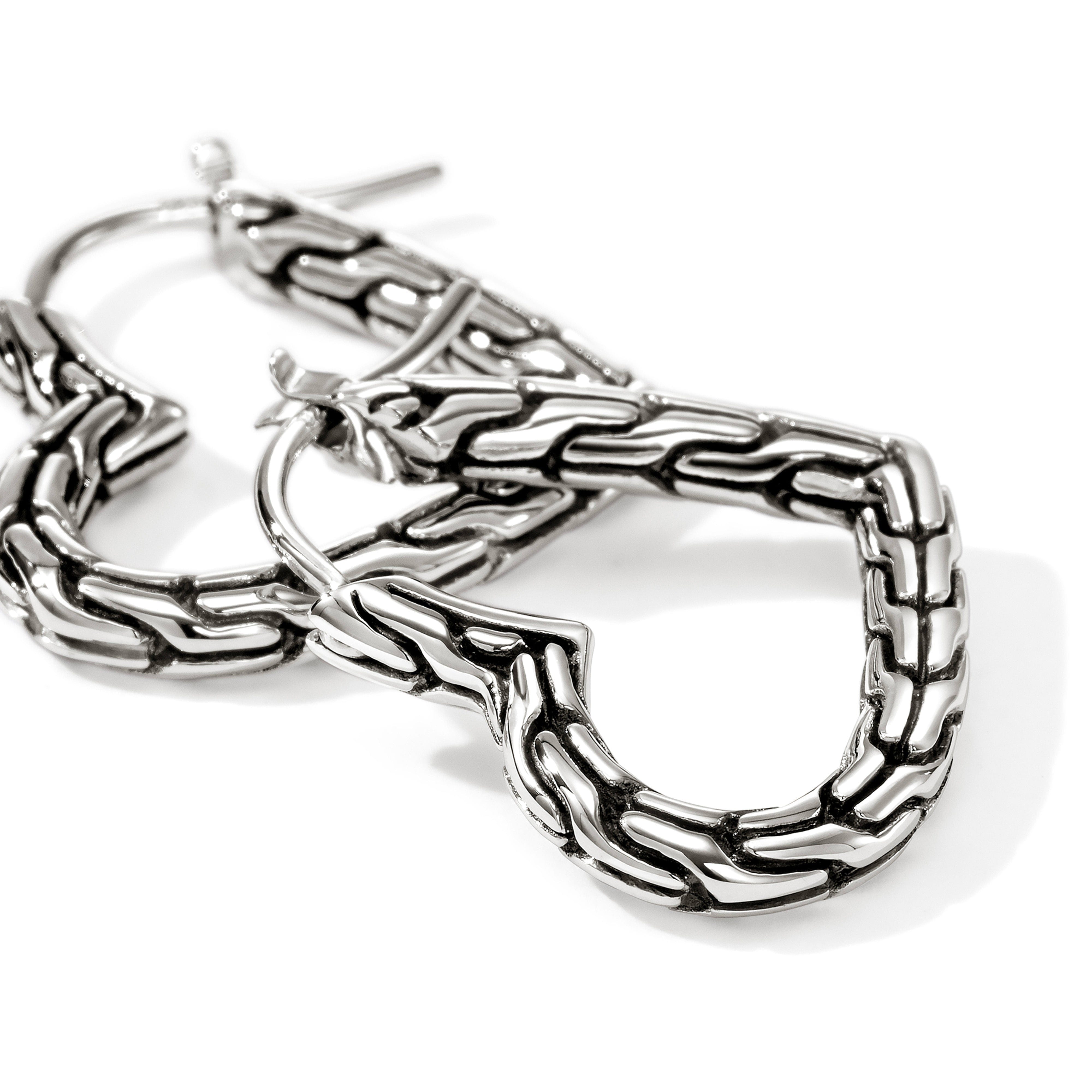John Hardy Essentials Sterling Silver Heart Hoop Earrings, 21mm