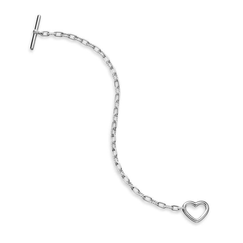David Yurman DY Madison Heart Toggle Chain Bracelet in Sterling Silver, 3mm, Size Small