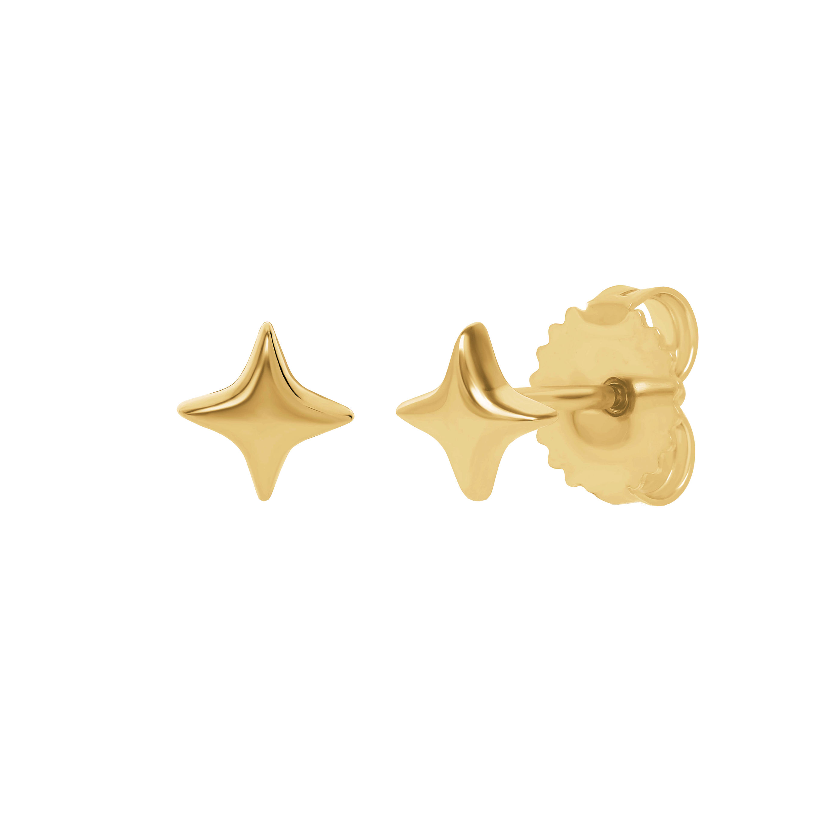 Sabel Collection Yellow Gold Star Stud Earrings