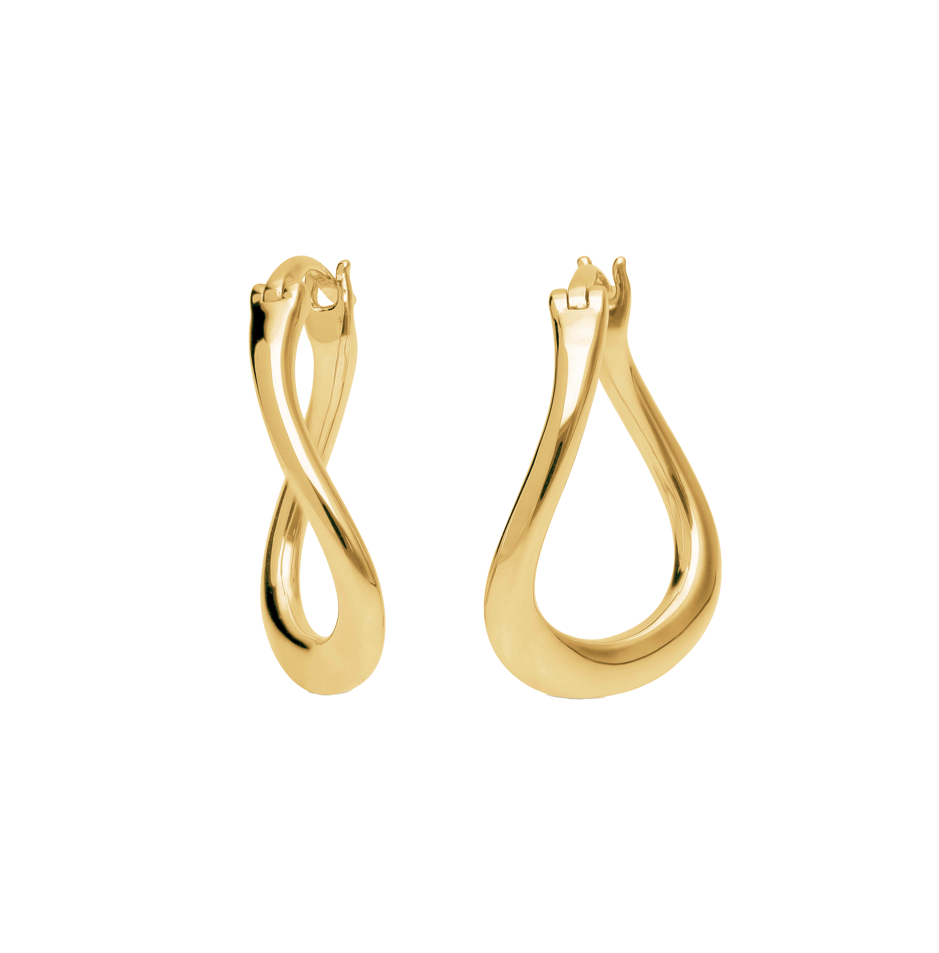 Sabel Collection Yellow Gold Wavy Hoop Earrings