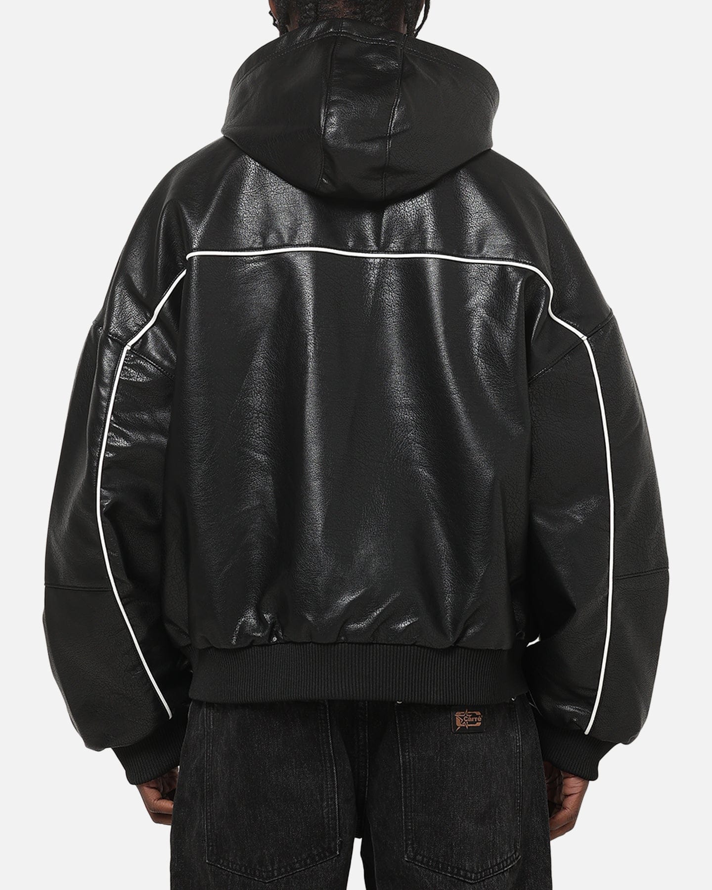 Carre Velocity Vegan Leather Bomber Jacket Black