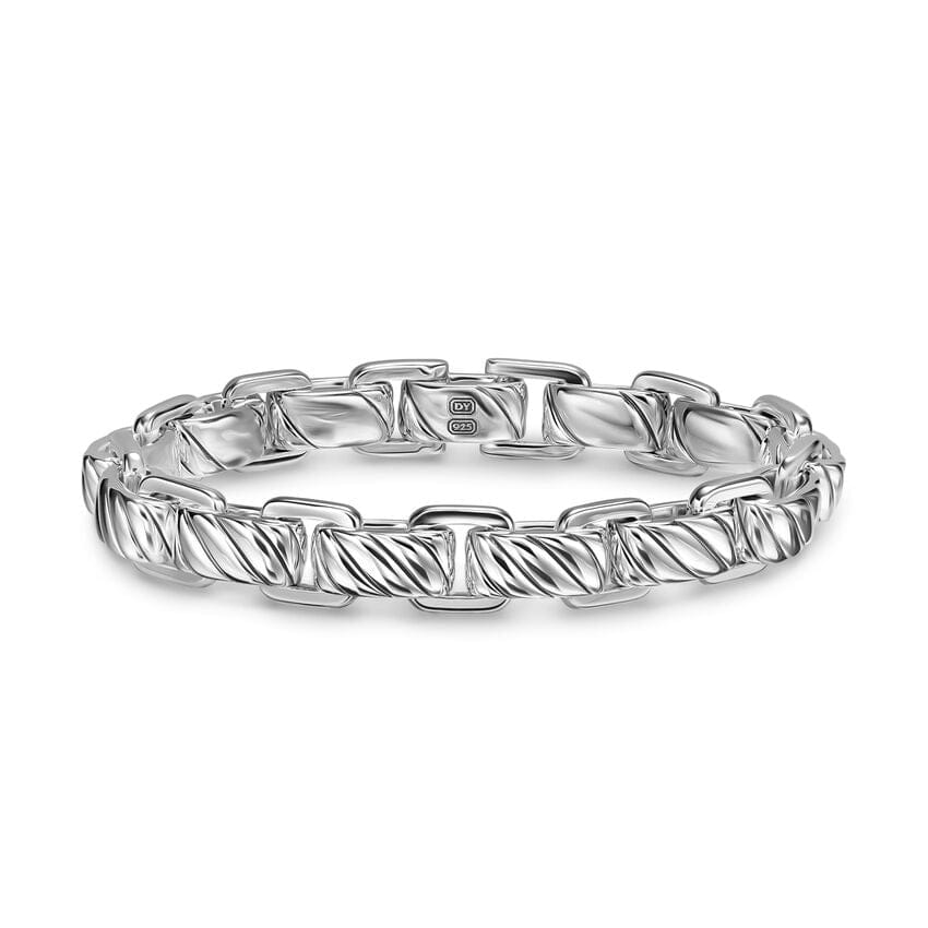 David Yurman Sculpted Cable Link Bracelet in Sterling Silver, 12mm, Size Medium