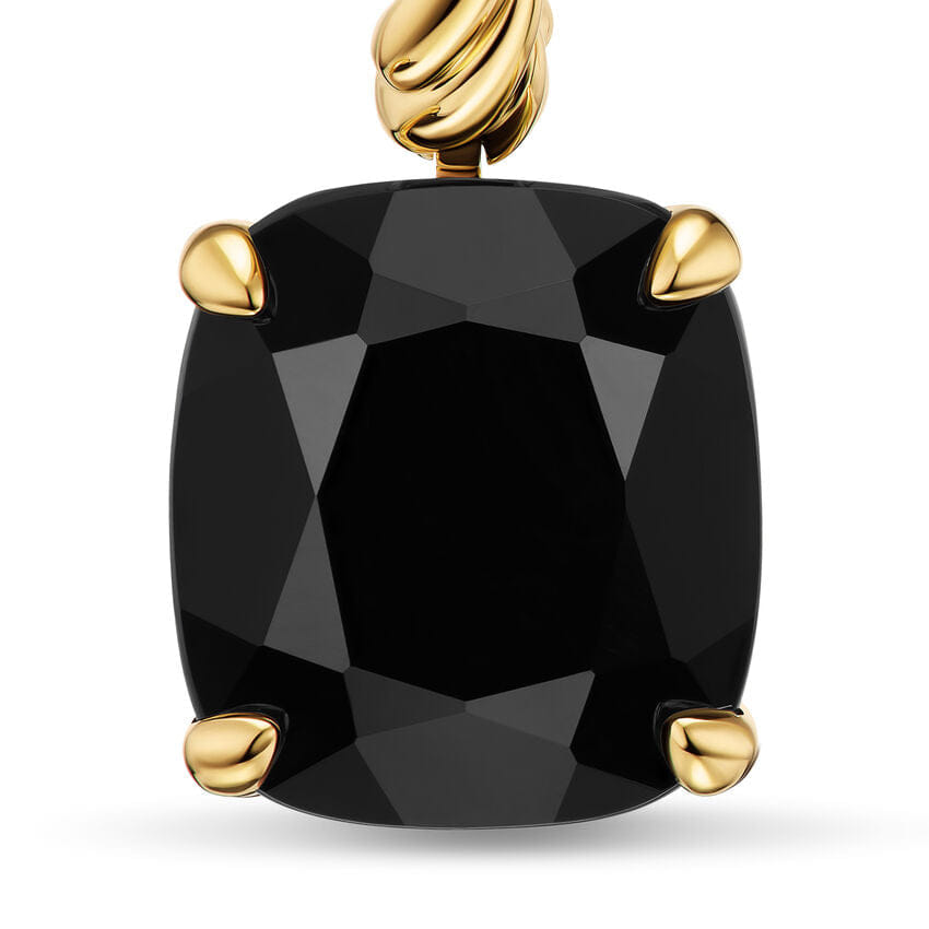 David Yurman Marbella Drop Earrings in 18K Yellow Gold with Black Onyx, 11mm
