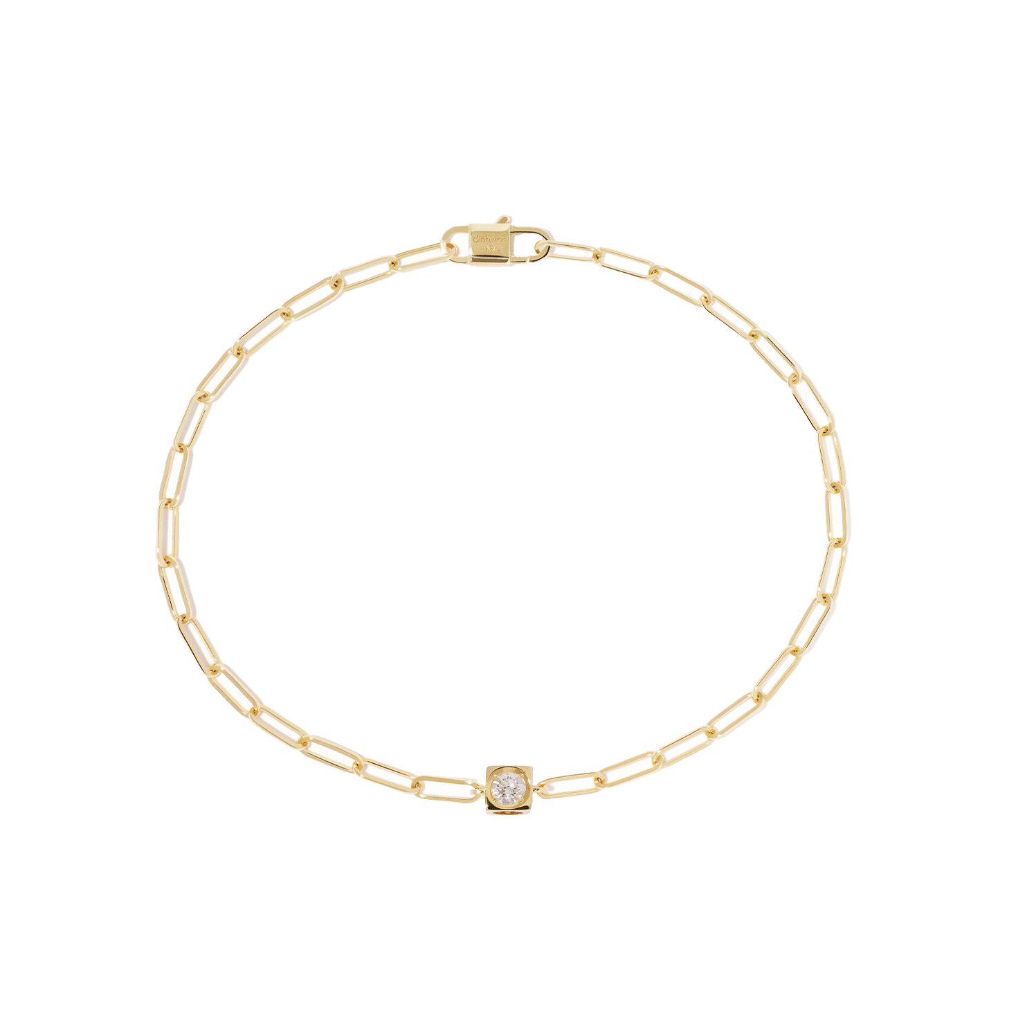 Dinh Van Le Cube Yellow Gold Diamant Chain Bracelet