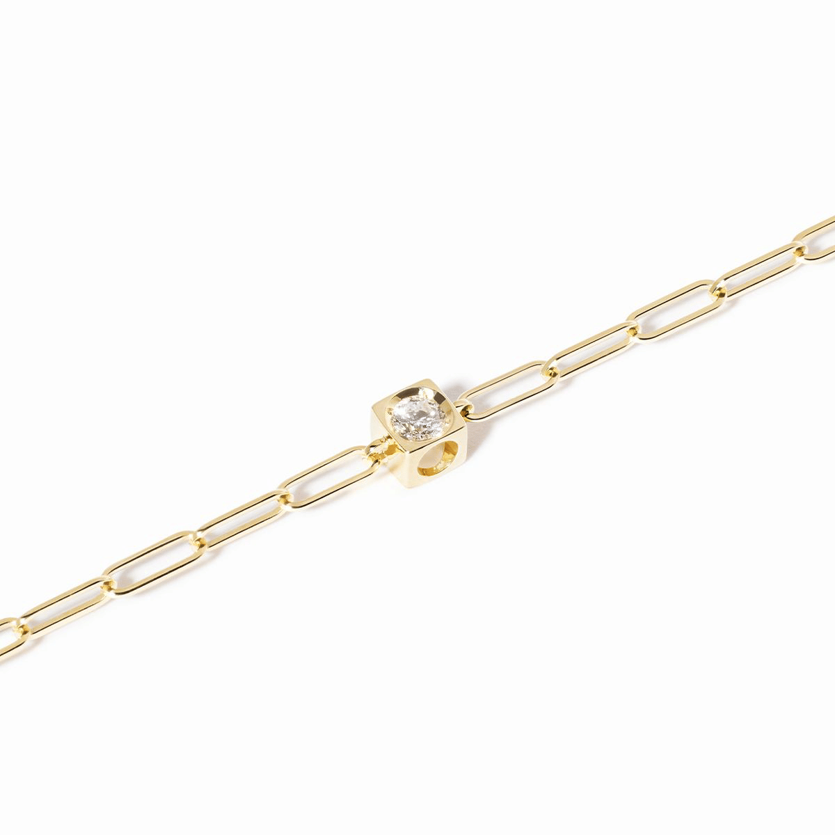 Dinh Van Le Cube Yellow Gold Diamant Chain Bracelet