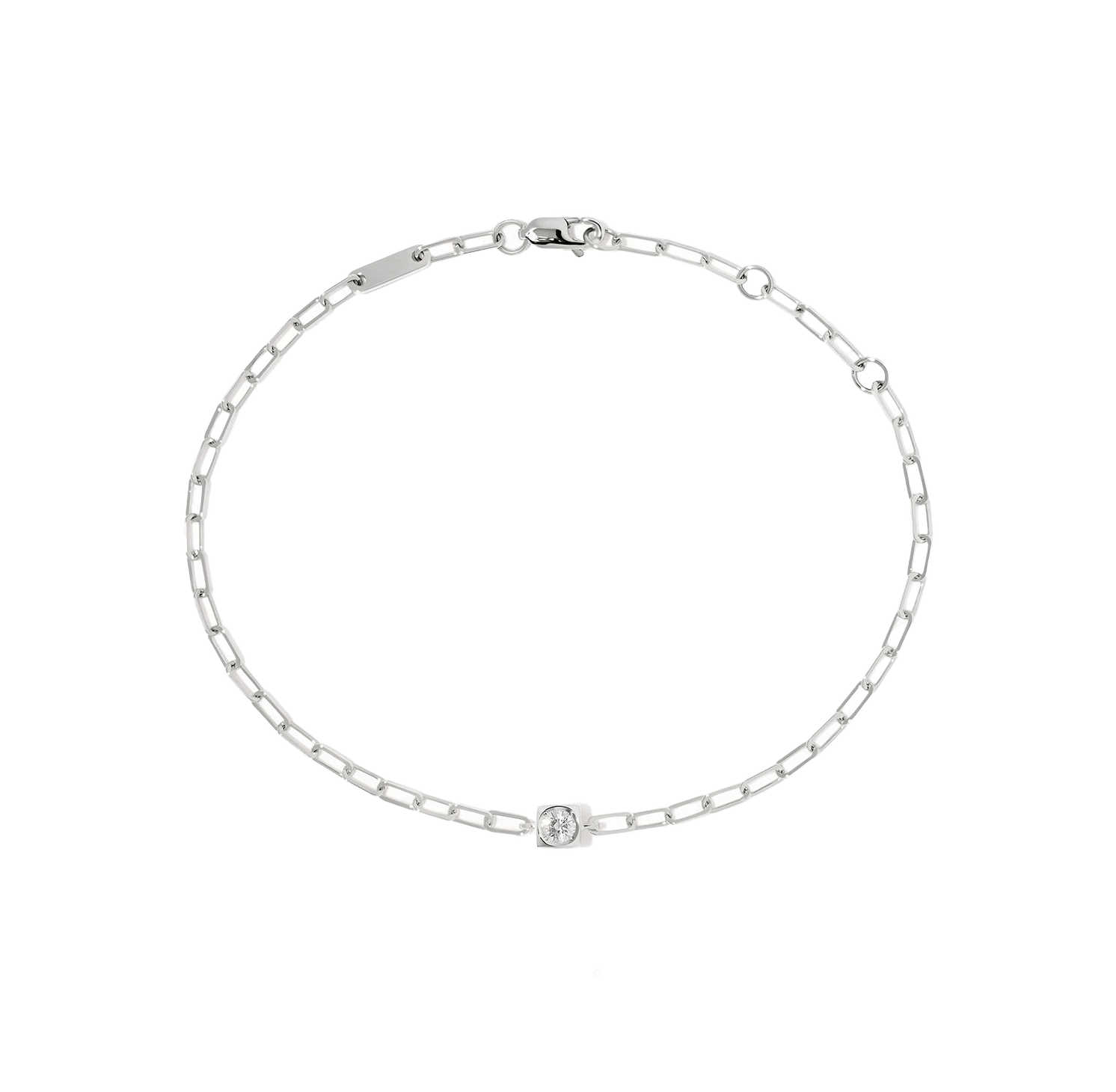 Dinh Van Le Cube White Gold Diamant Chain Bracelet