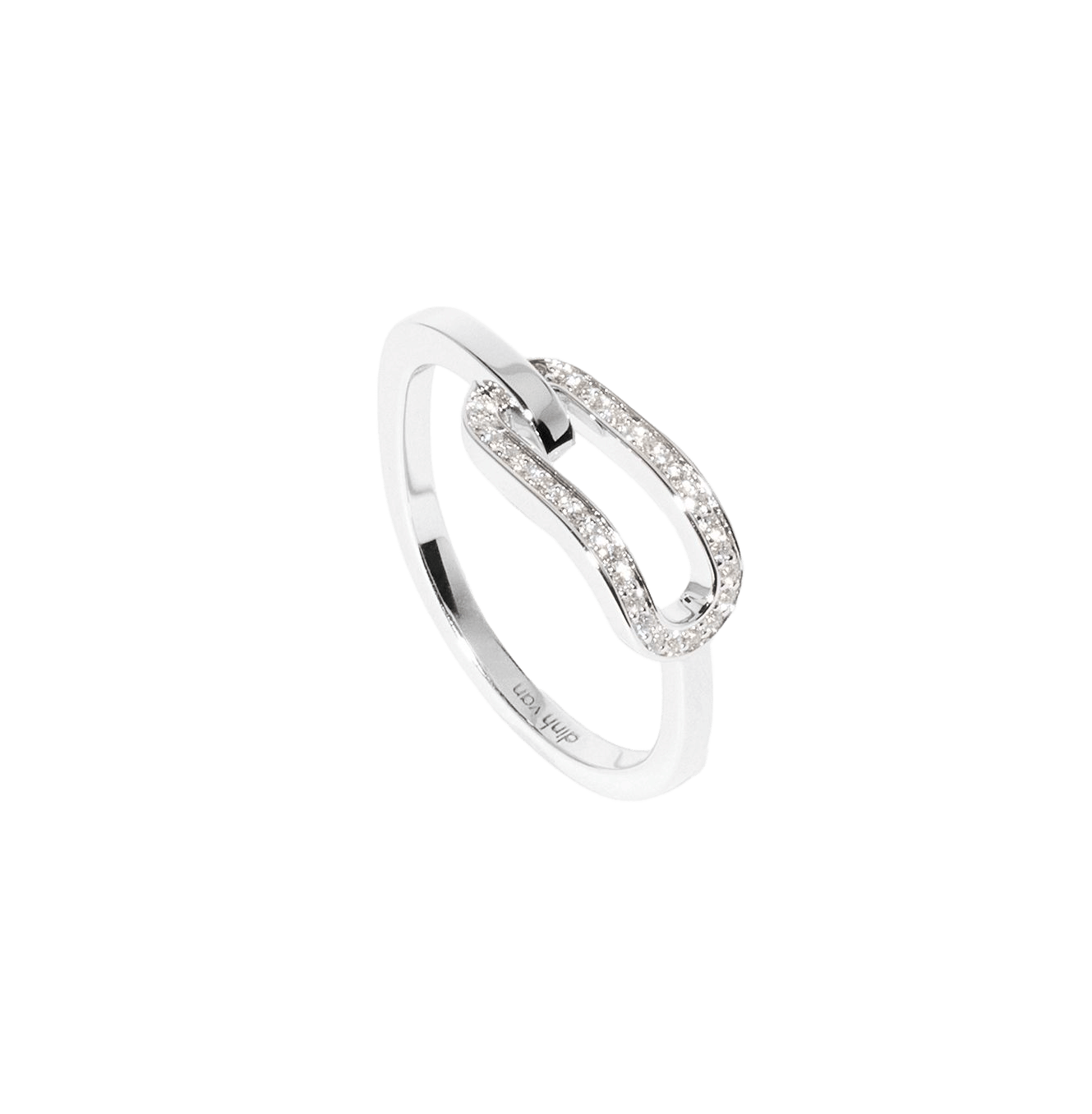 Dinh Van Maillon White Gold Diamond Small Ring