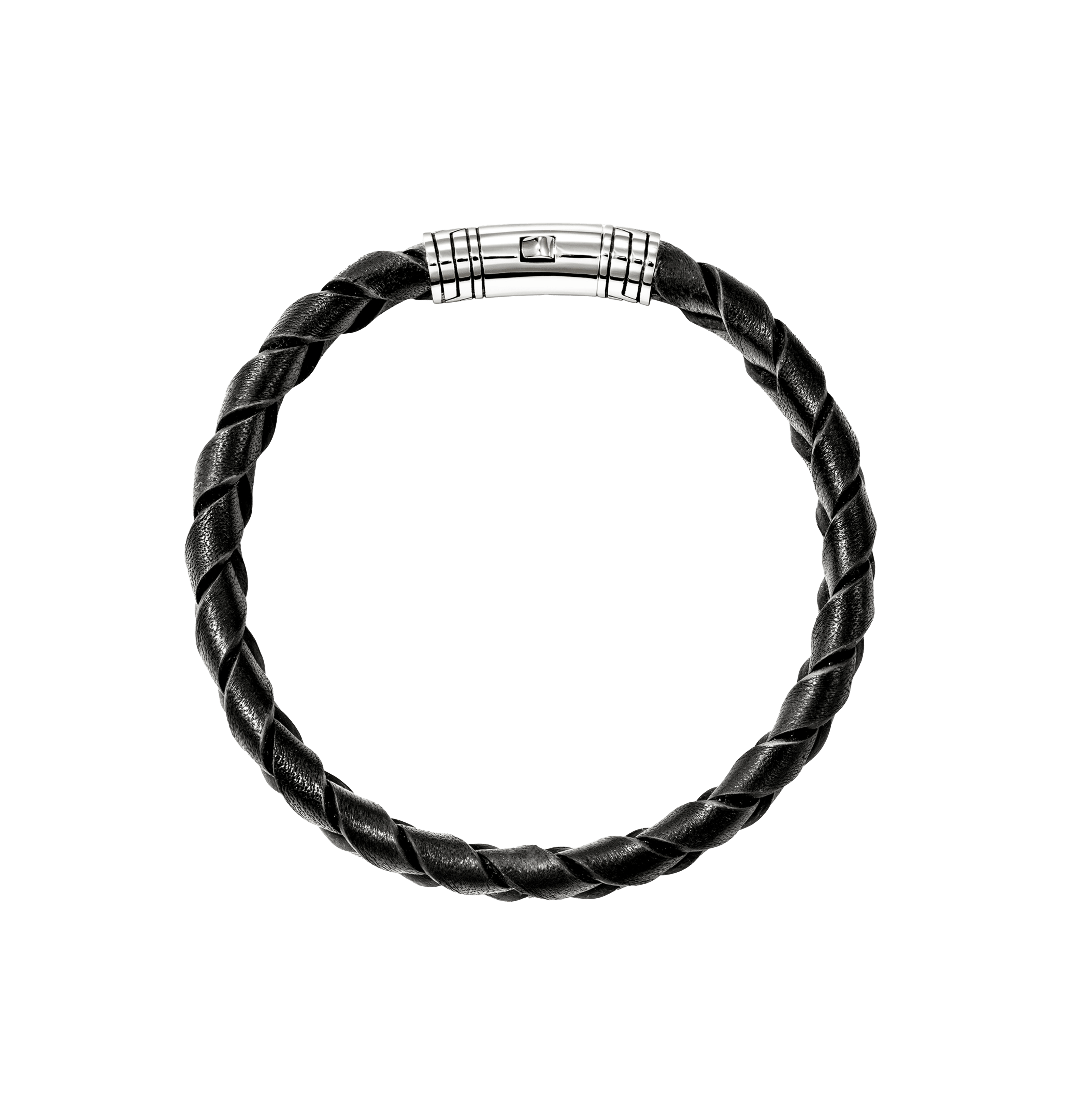 John Hardy Sterling Silver Men's Leather Braided Bracelet, 10mm