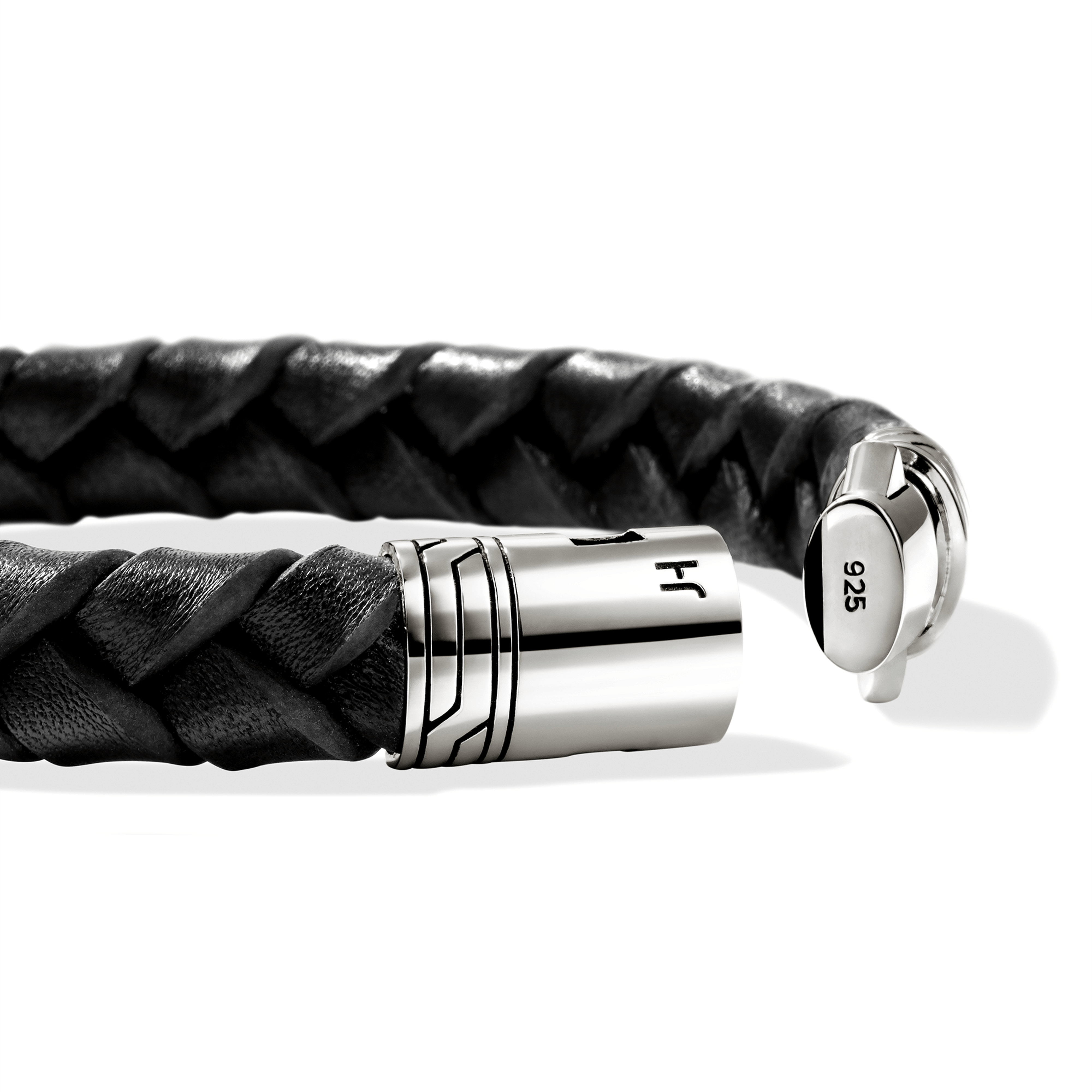 John Hardy Sterling Silver Men's Leather Braided Bracelet, 10mm