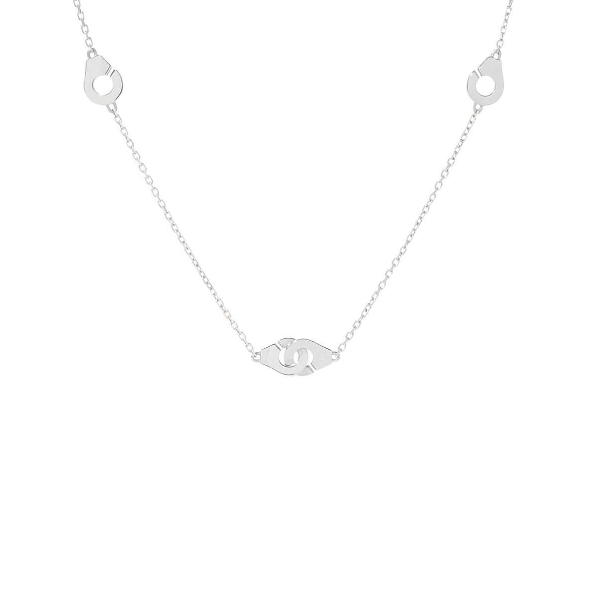 Dinh Van Menottes White Gold Multi-Motif Necklace