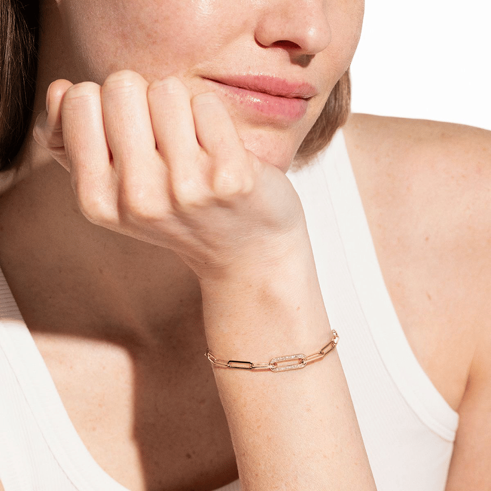 Dinh Van Maillon Yellow Gold Diamond Small Bracelet
